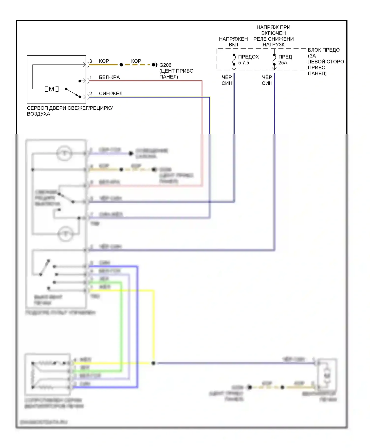 Passat Volkswagen B5 (1996-2001): Электросхема нагревателя 