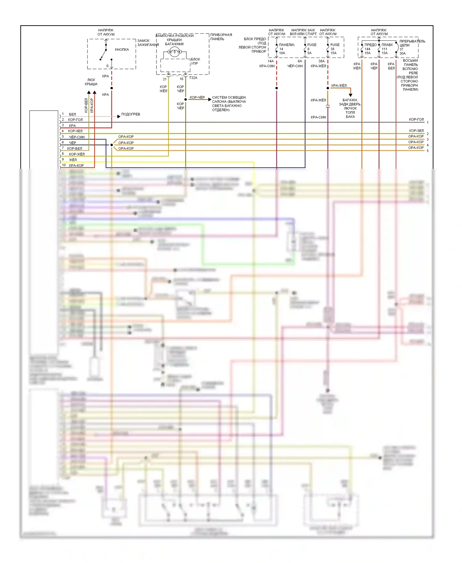 Passat Volkswagen B5 (1996-2001): Сигнализации электросхема (1 из 2) 