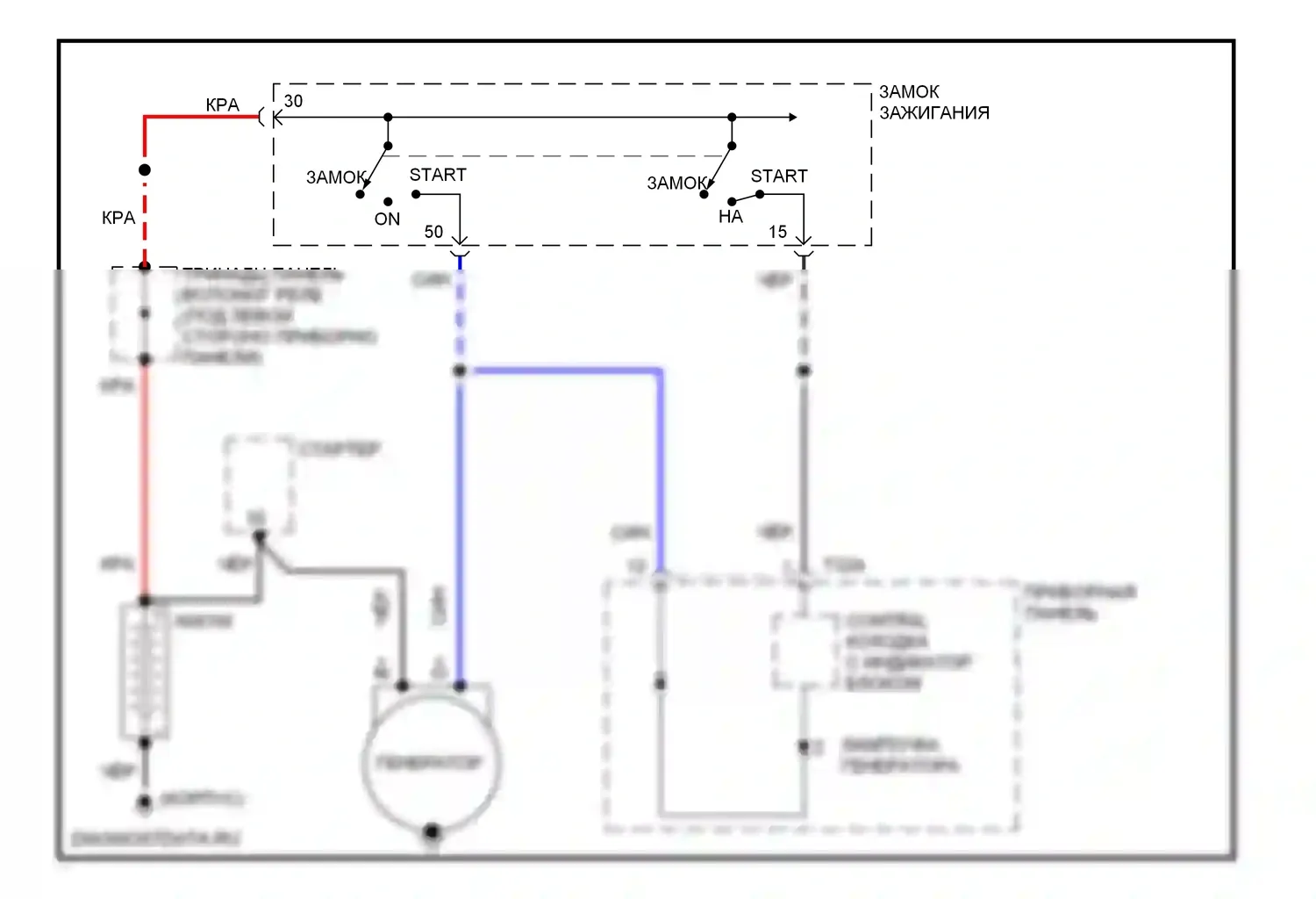 Passat Volkswagen B5 (1996-2001): Электросхема генератора 