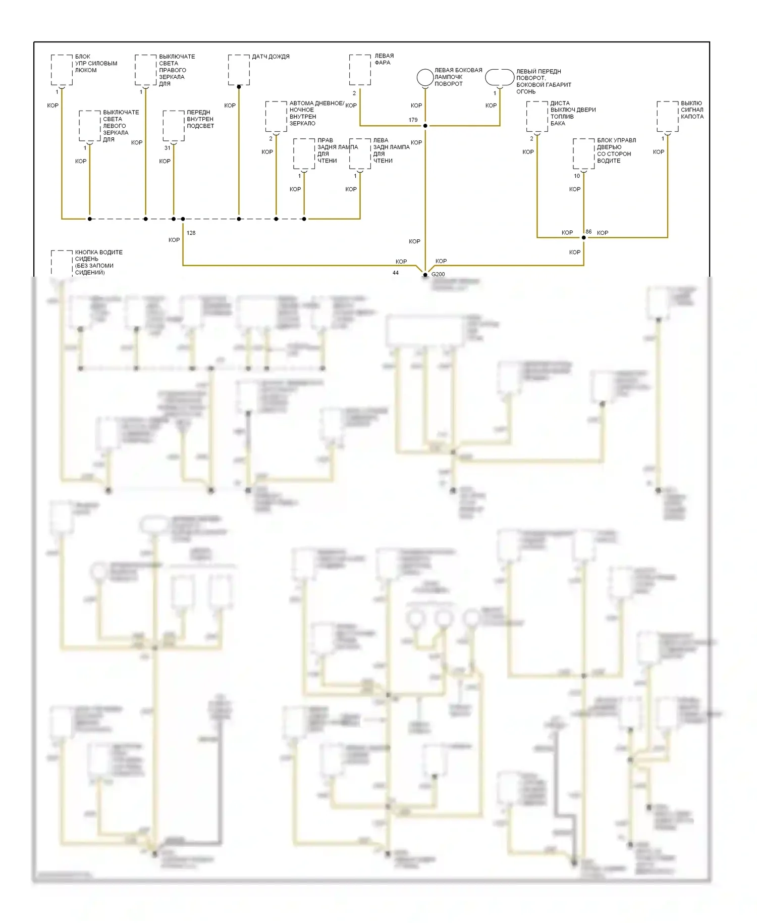 Passat Volkswagen B5 (1996-2001): Электросхема точек подключения масс (3 из 3) 
