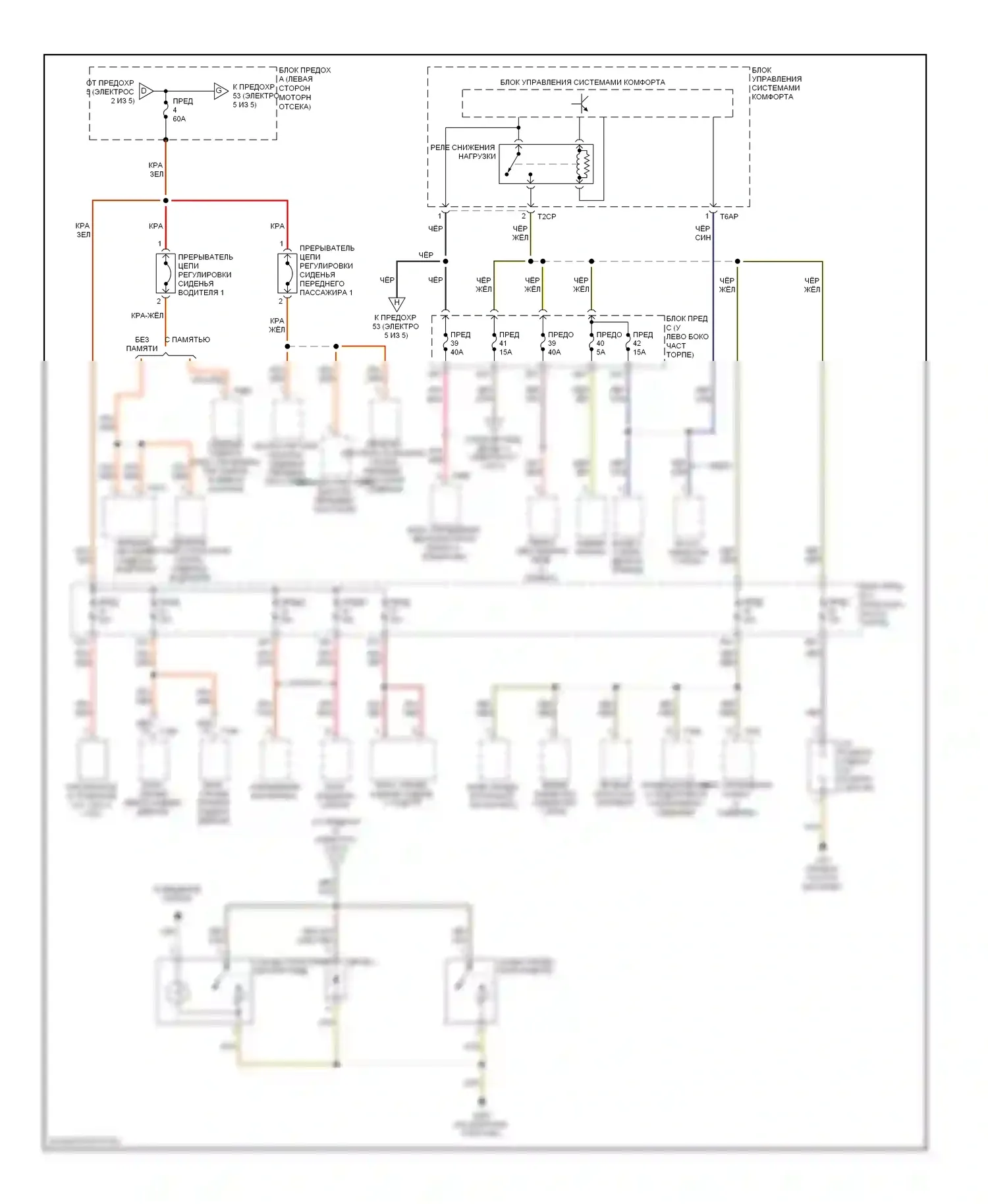 Passat Volkswagen B6 (2005-2010): 3.6л, электросхема блока предохранителей реле (3 из 5) 