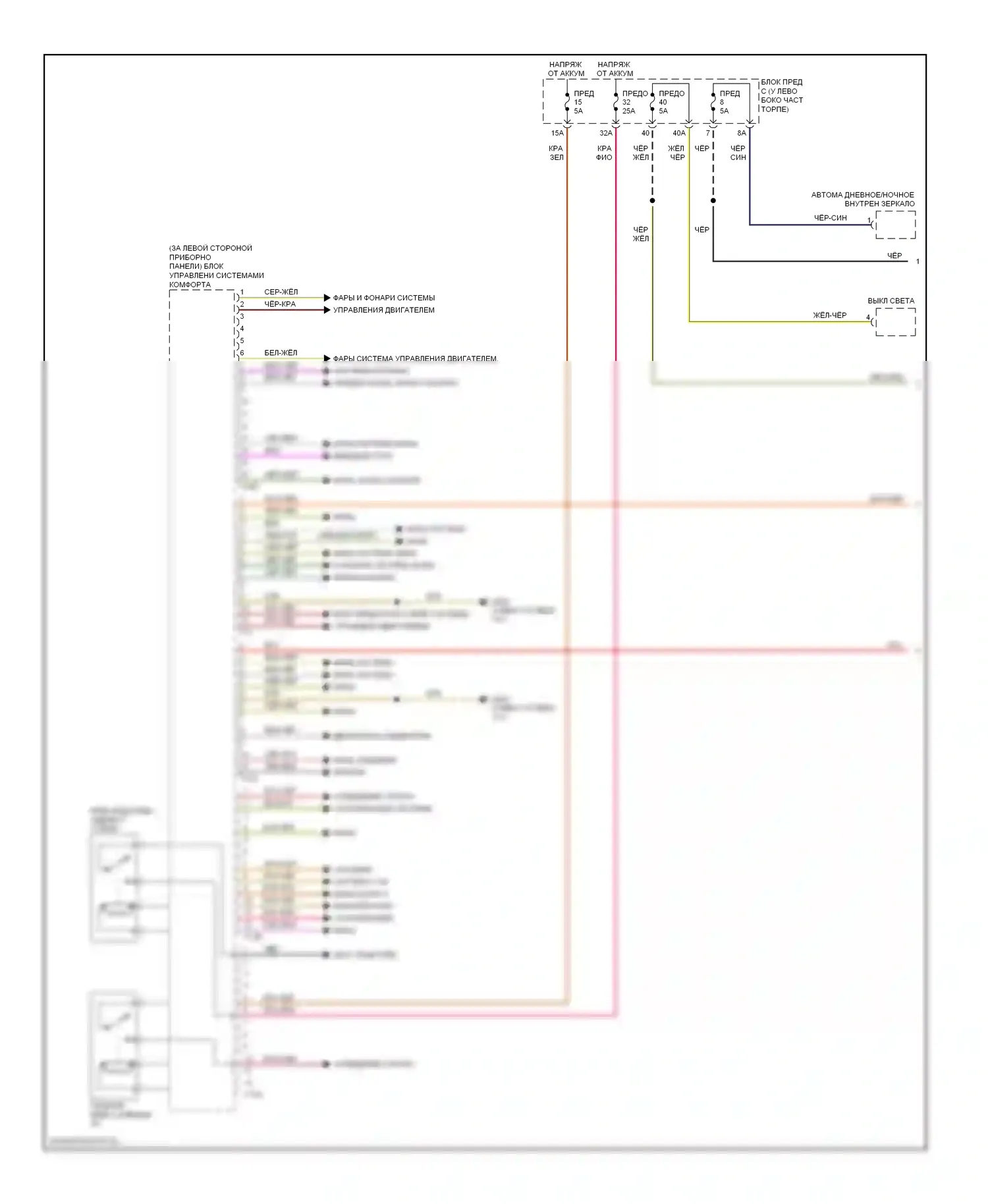 Passat Volkswagen B6 (2005-2010): Электросхема блока управления системами комфорта (1 из 2) 