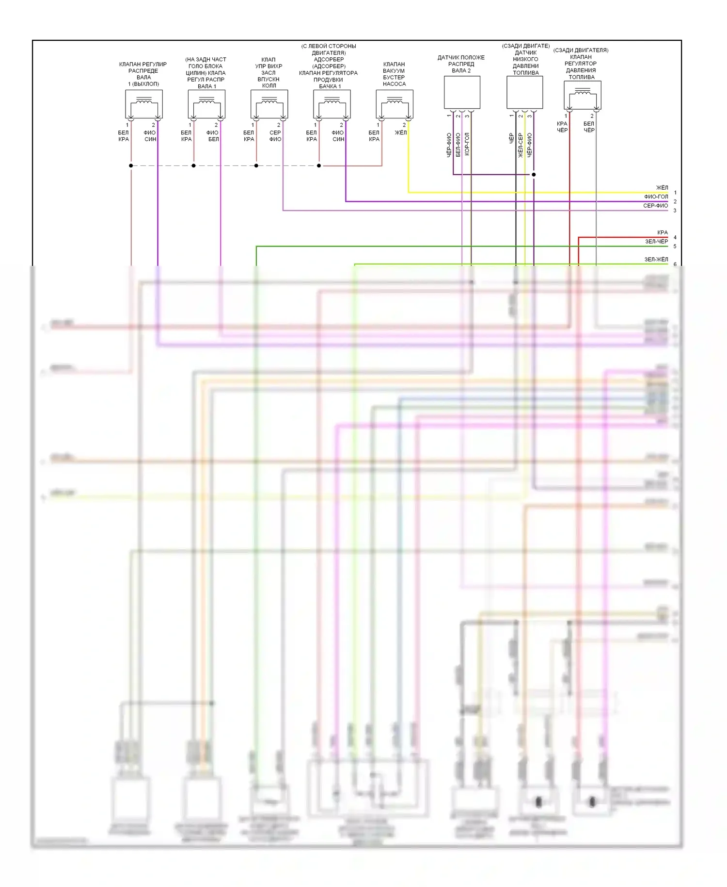 Passat Volkswagen B6 (2005-2010): Электросхема двигателя 3.6л (5 из 6) 