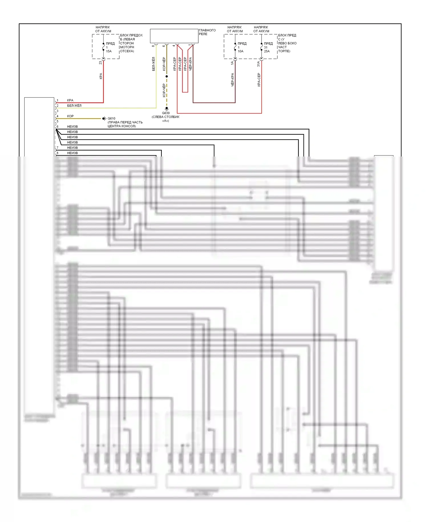 Passat Volkswagen B6 (2005-2010): Электросхема мультимедий заднего сиденья 