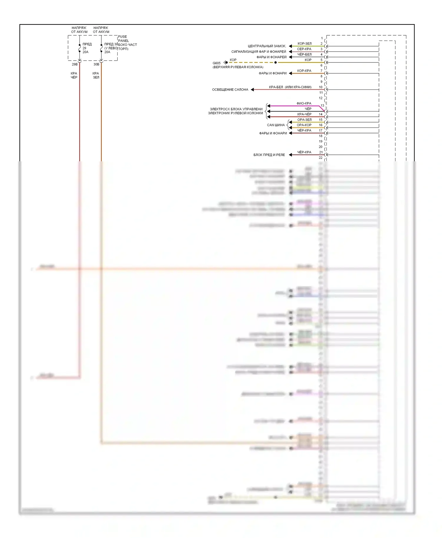 Passat Volkswagen B7 (2010-2015): Электросхема блока управления системами комфорта (2 из 2) 
