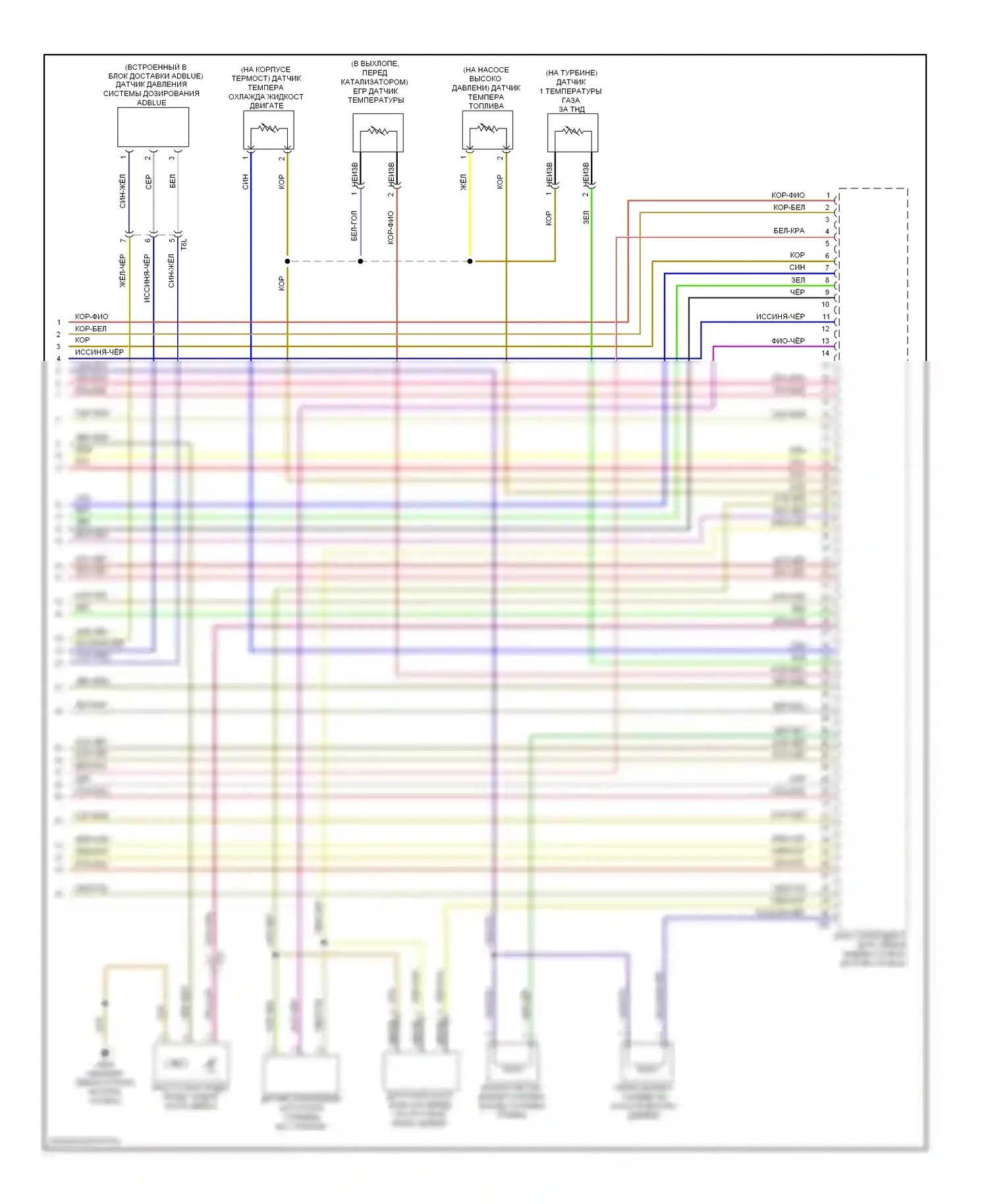 Passat Volkswagen B7 (2010-2015): Электросхема двигателя 2.0л турбо дизель (7 из 7) 
