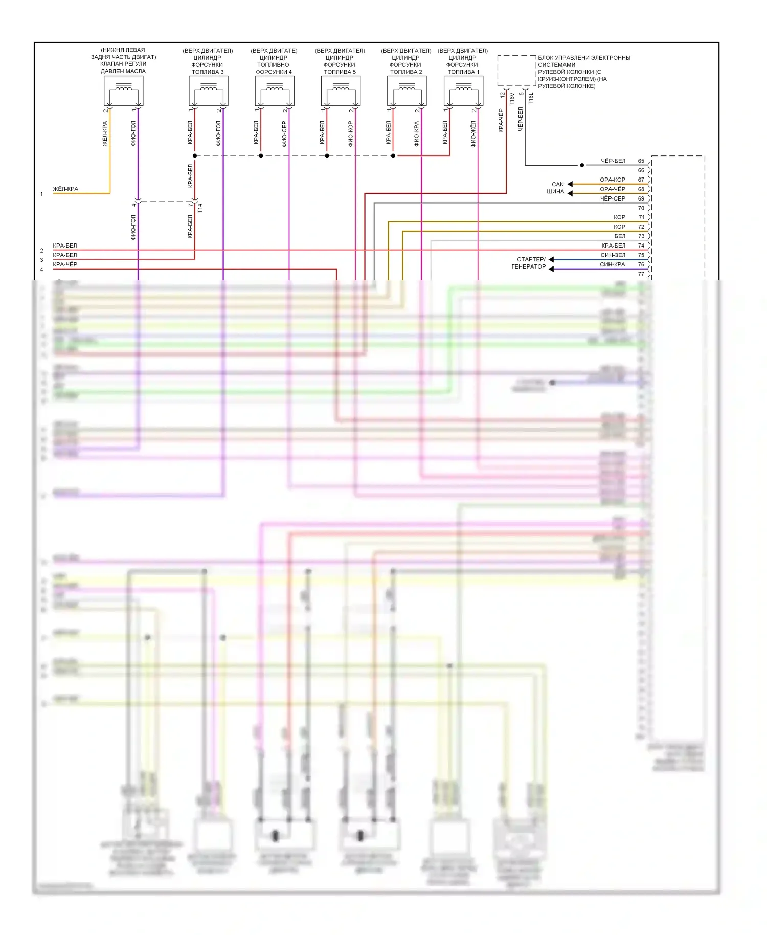 Passat Volkswagen B7 (2010-2015): Электросхема двигателя 2.5l (5 из 5) 