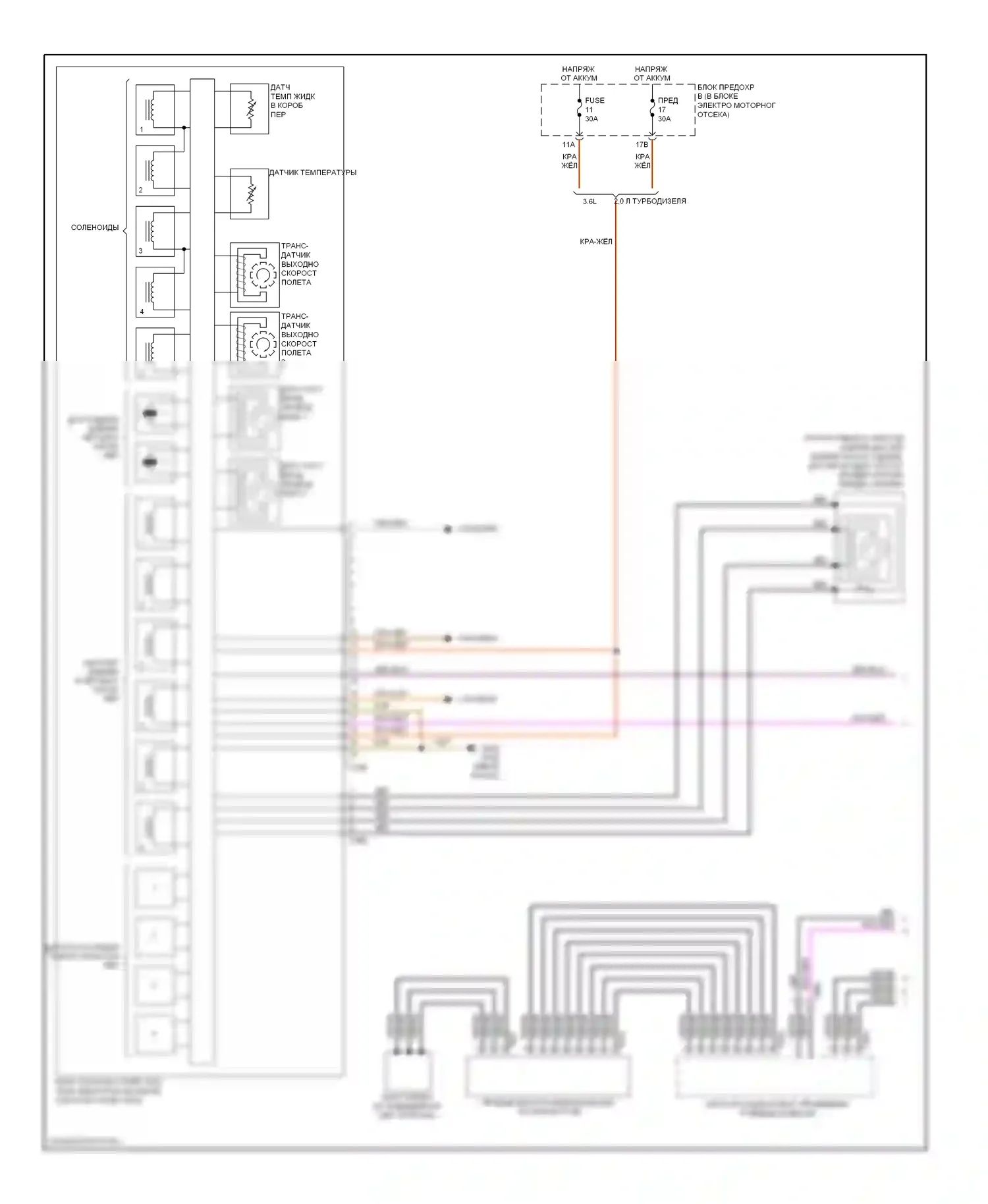Passat Volkswagen B7 (2010-2015): Электросхема автоматической коробки передач dsg (1 из 2) 