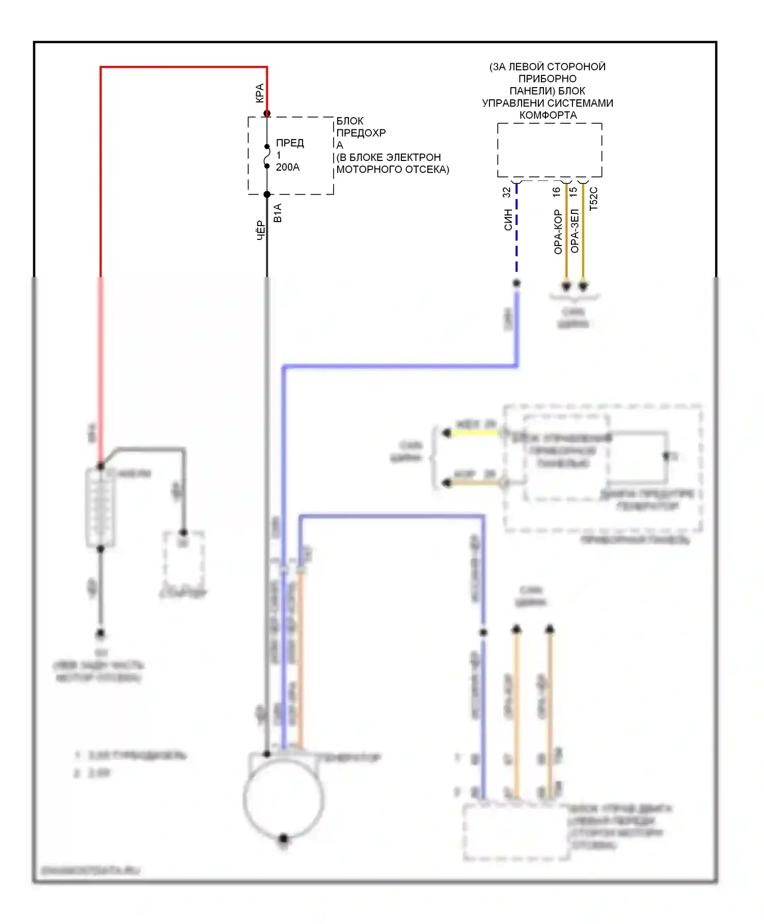 Passat Volkswagen B7 (2010-2015): 2.5l, электросхема генератора 