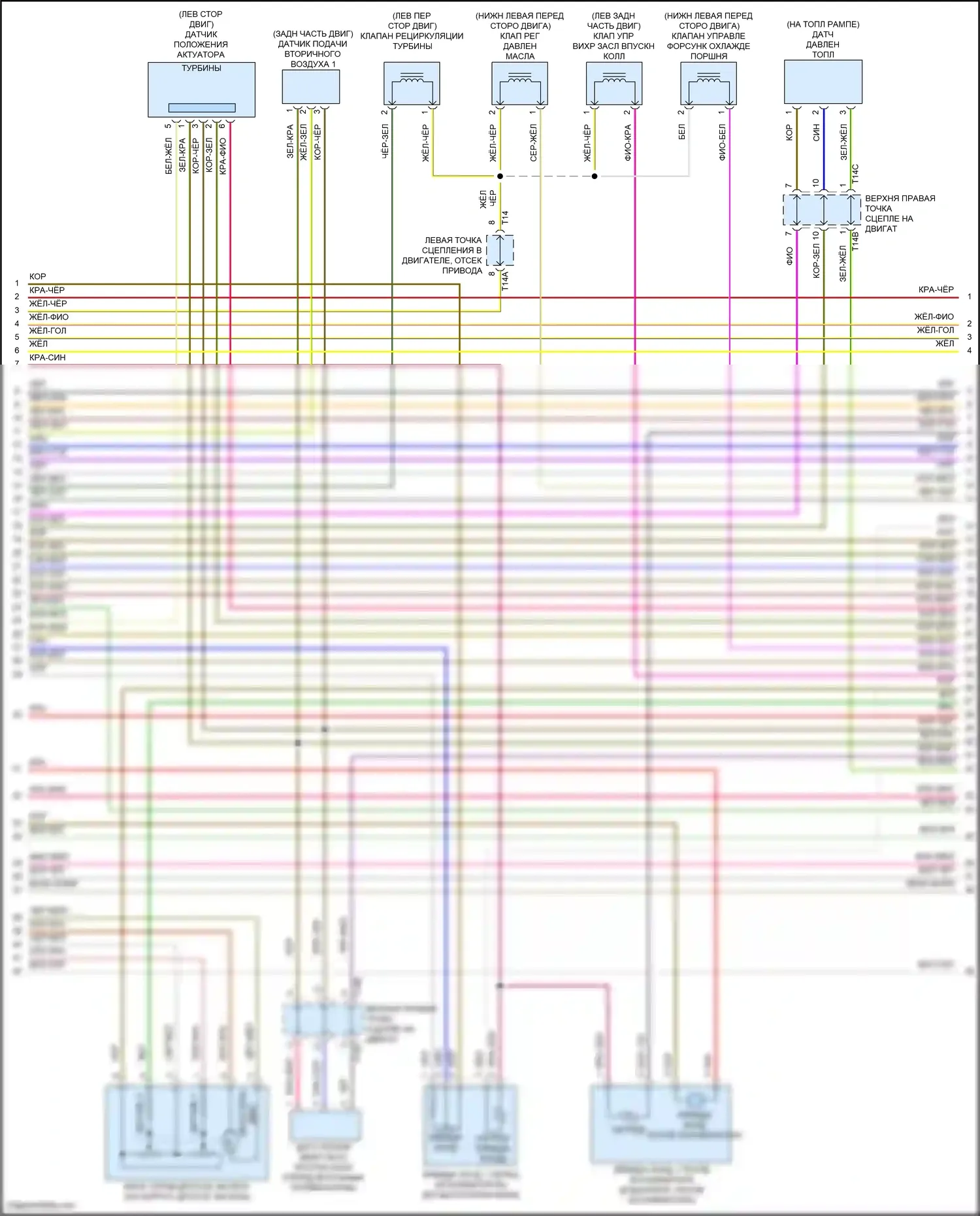 Passat Volkswagen B8 рестайлинг (2019-2024): Электросхема двигателя 2.0л турбо (4 из 7) 