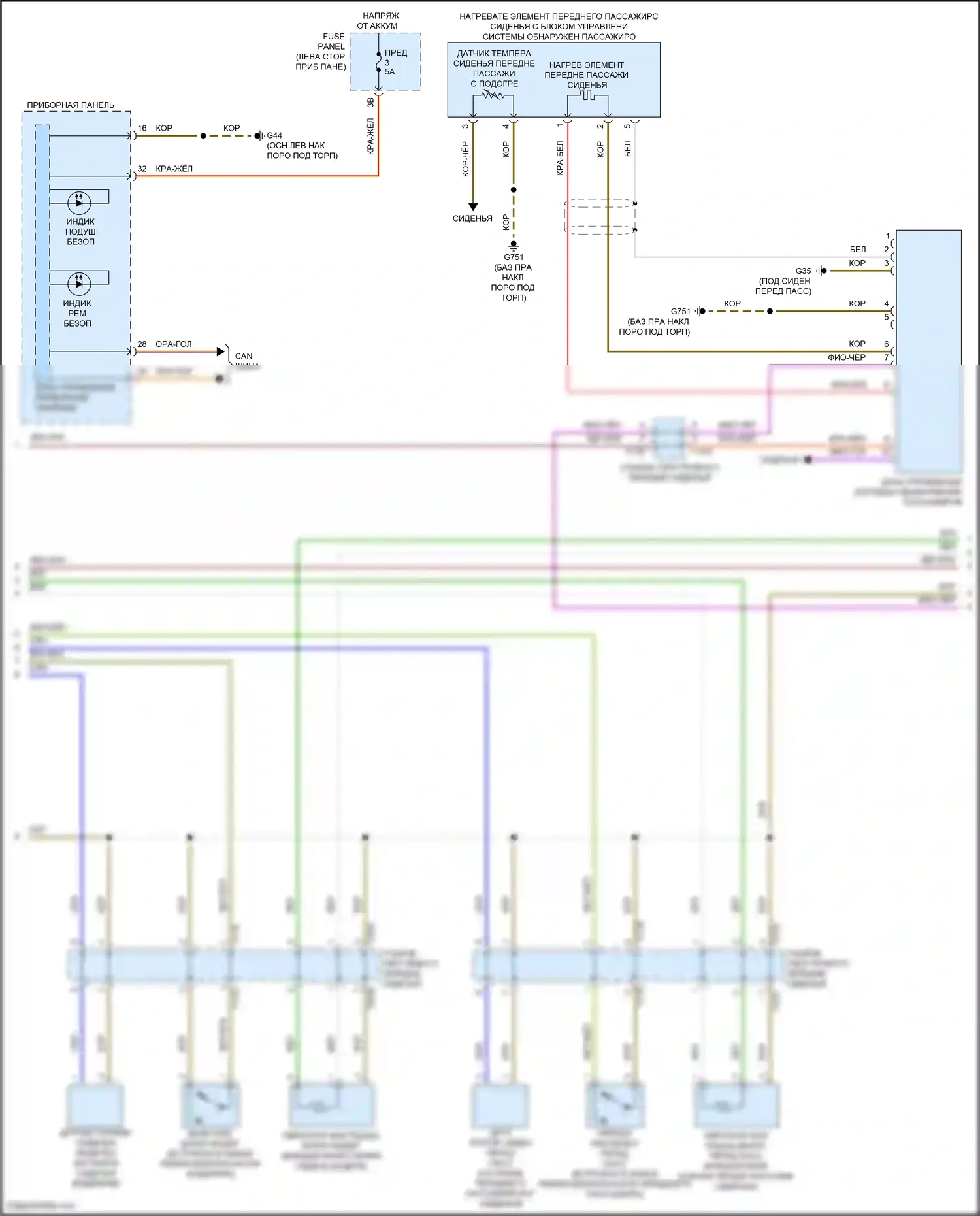 Passat Volkswagen B8 рестайлинг (2019-2024): Электросхема подушек безопасности (2 из 3) 