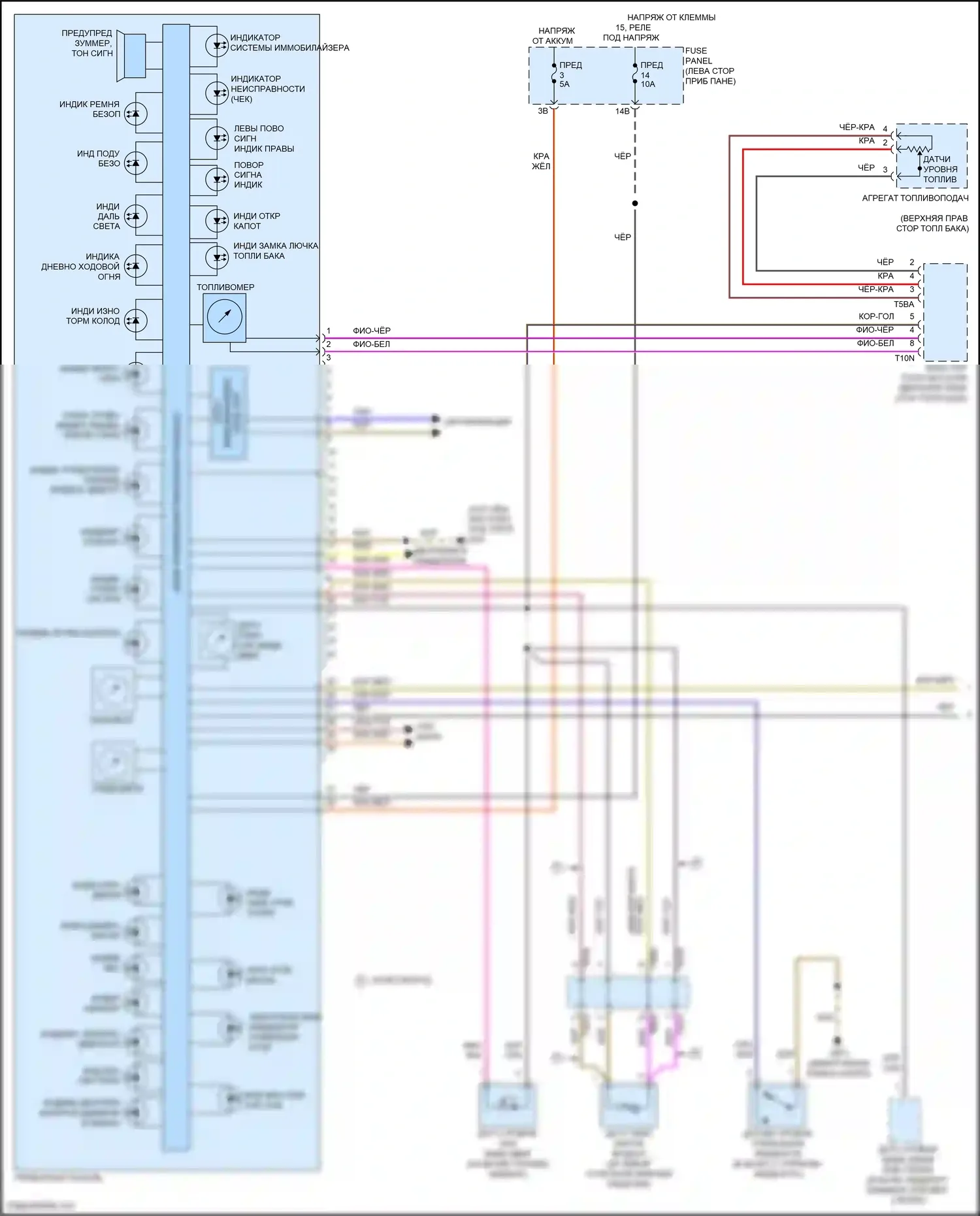 Passat Volkswagen B8 рестайлинг (2019-2024): Электросхема приборной панели (1 из 2) 