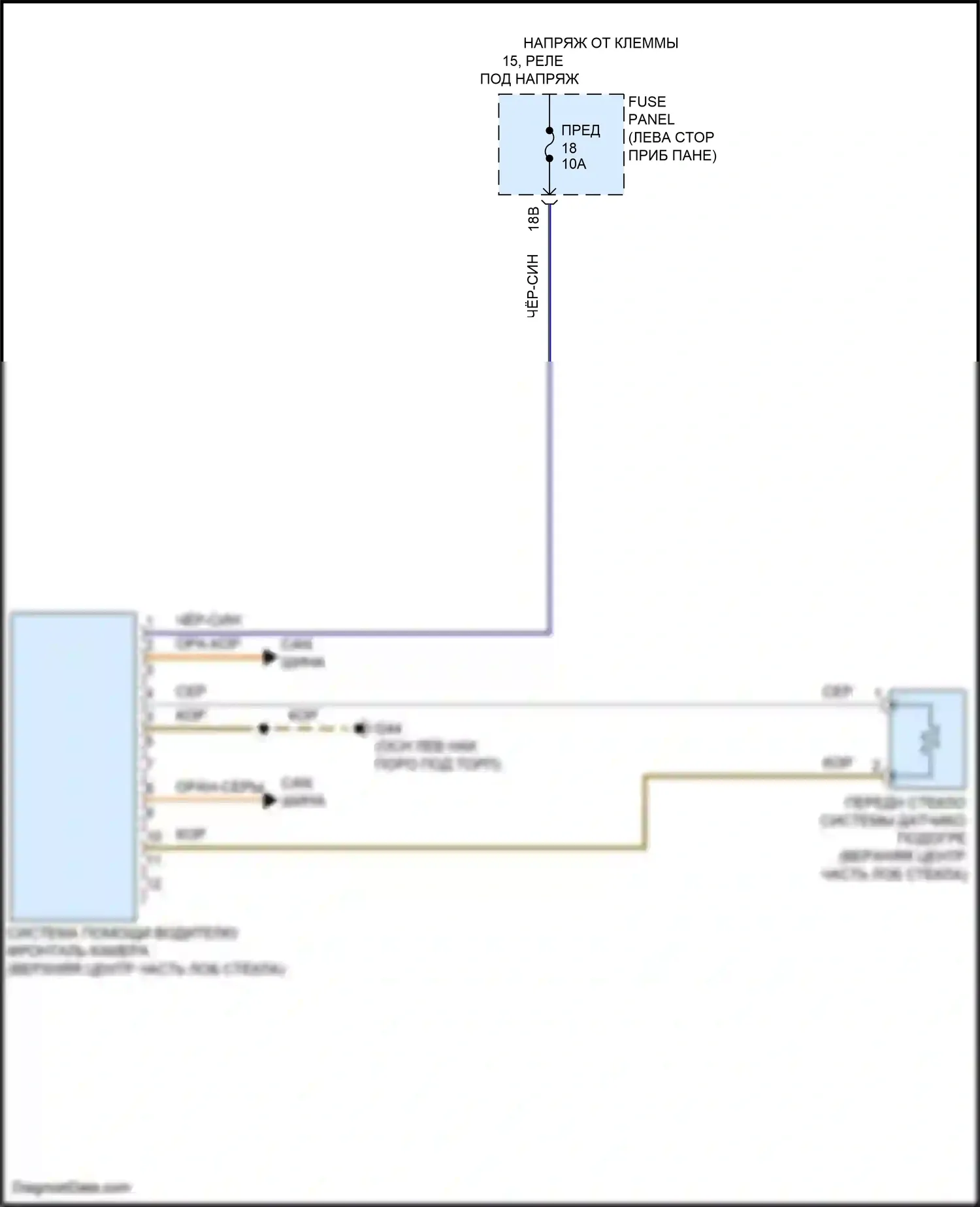 Passat Volkswagen B8 рестайлинг (2019-2024): Электросхема сигнализации о выезде с полосы движения 