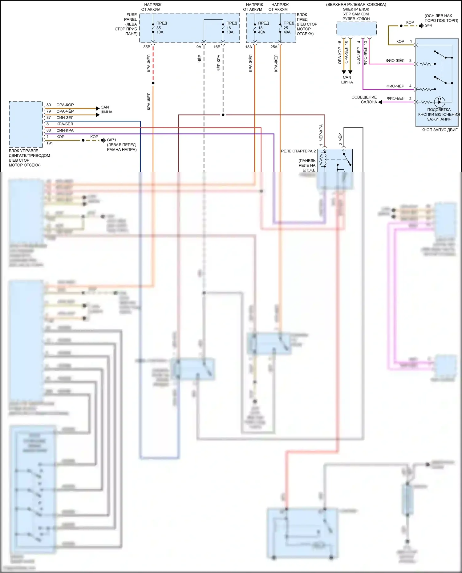 Passat Volkswagen B8 рестайлинг (2019-2024): Электросхема стартера 