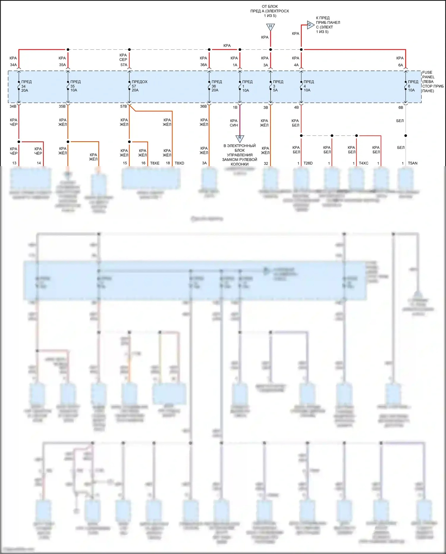 Passat Volkswagen B8 (2014-2020): Электросхема блока предохранителей реле (2 из 5) 
