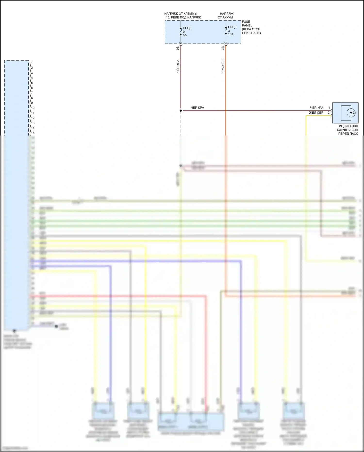 Passat Volkswagen B8 (2014-2020): Электросхема подушек безопасности (1 из 3) 