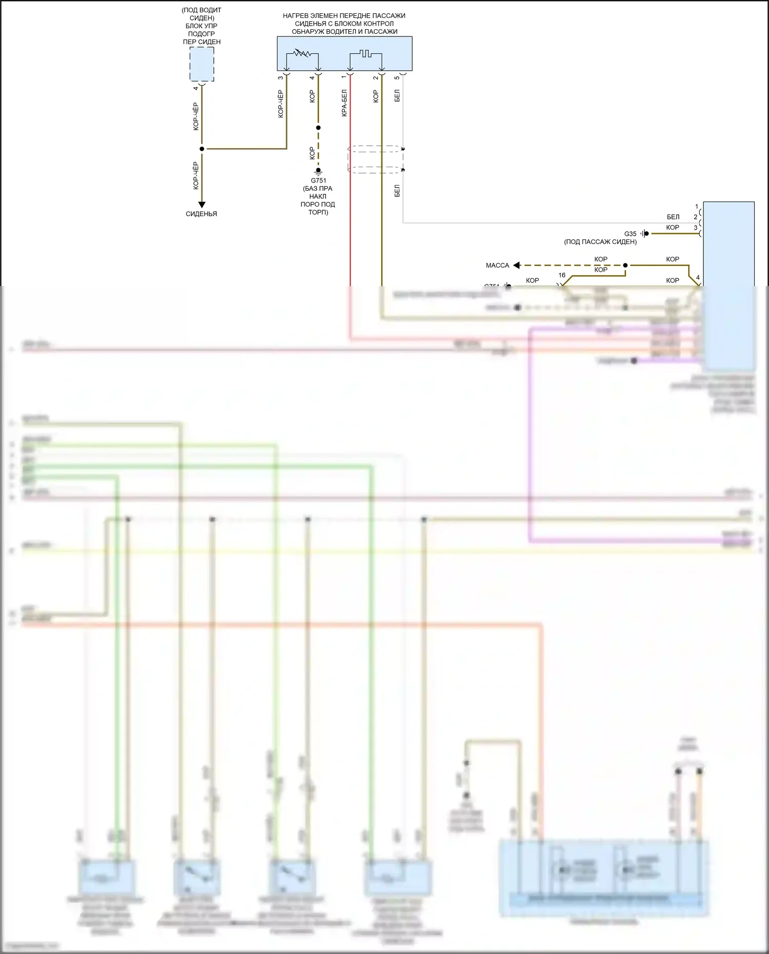 Passat Volkswagen B8 (2014-2020): Электросхема подушек безопасности (2 из 3) 