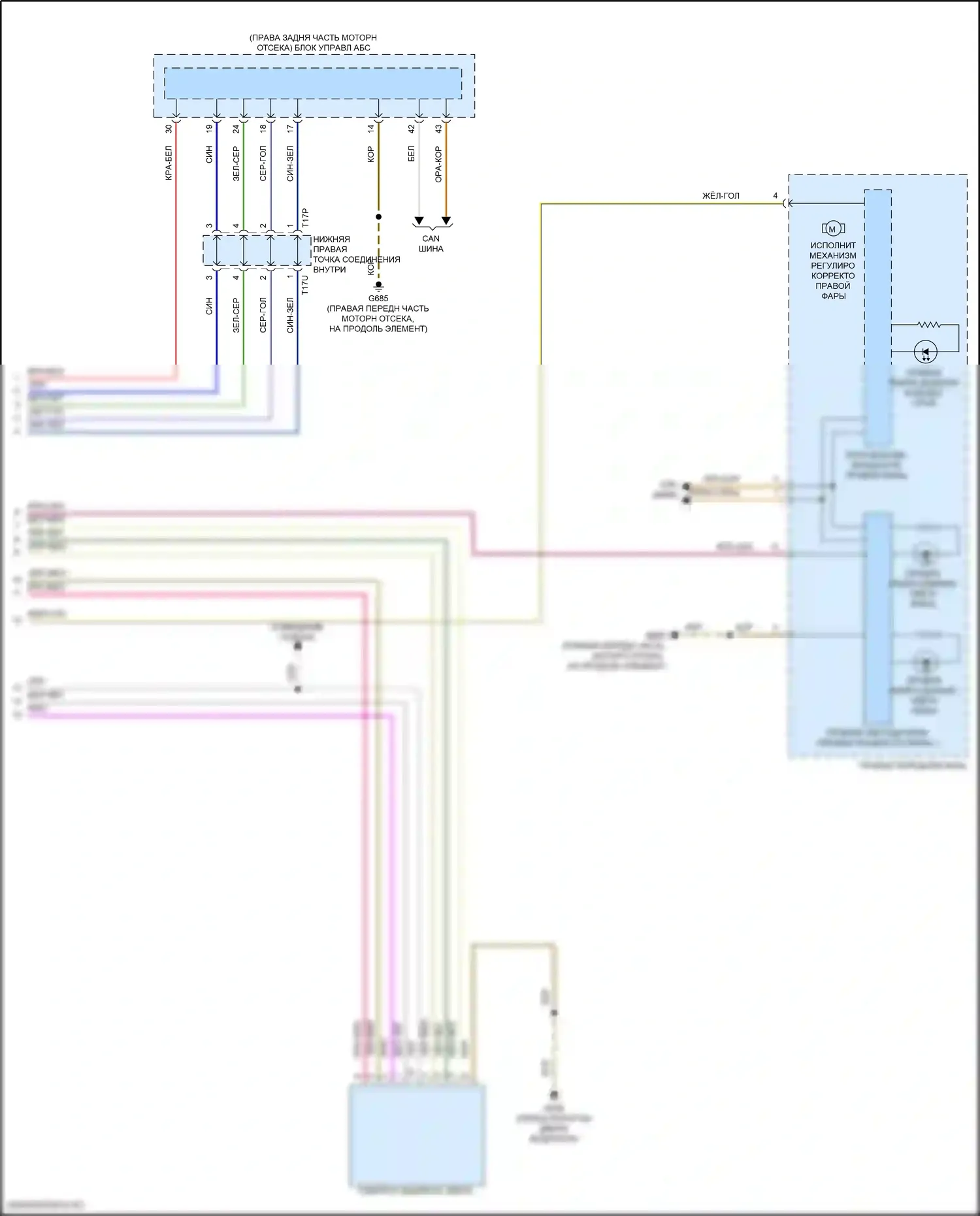 Taos Volkswagen I (2020-2024): Электросхема фар, с поворотными фарами (3 из 3) 