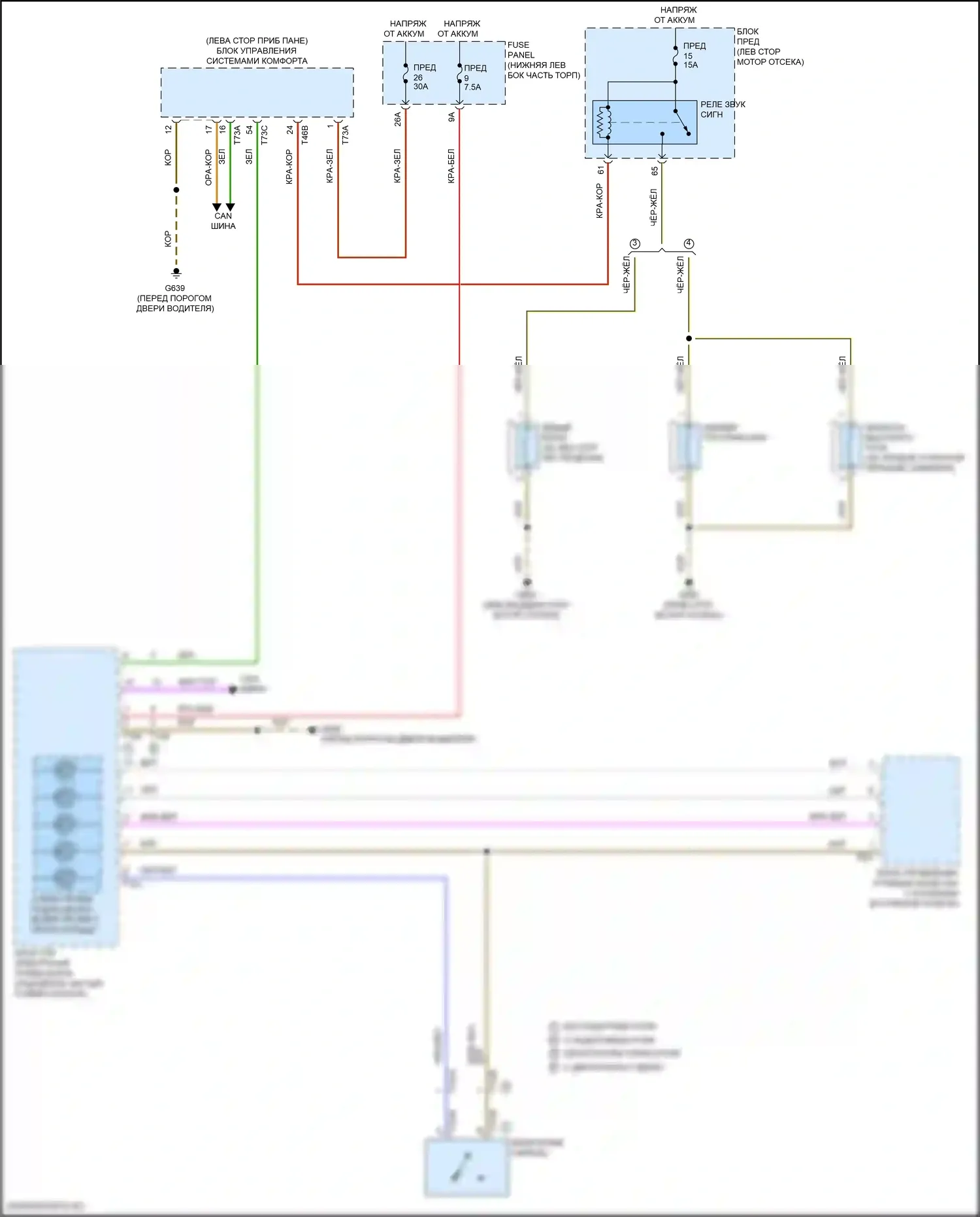 Taos Volkswagen I (2020-2024): Электросхема клаксона 