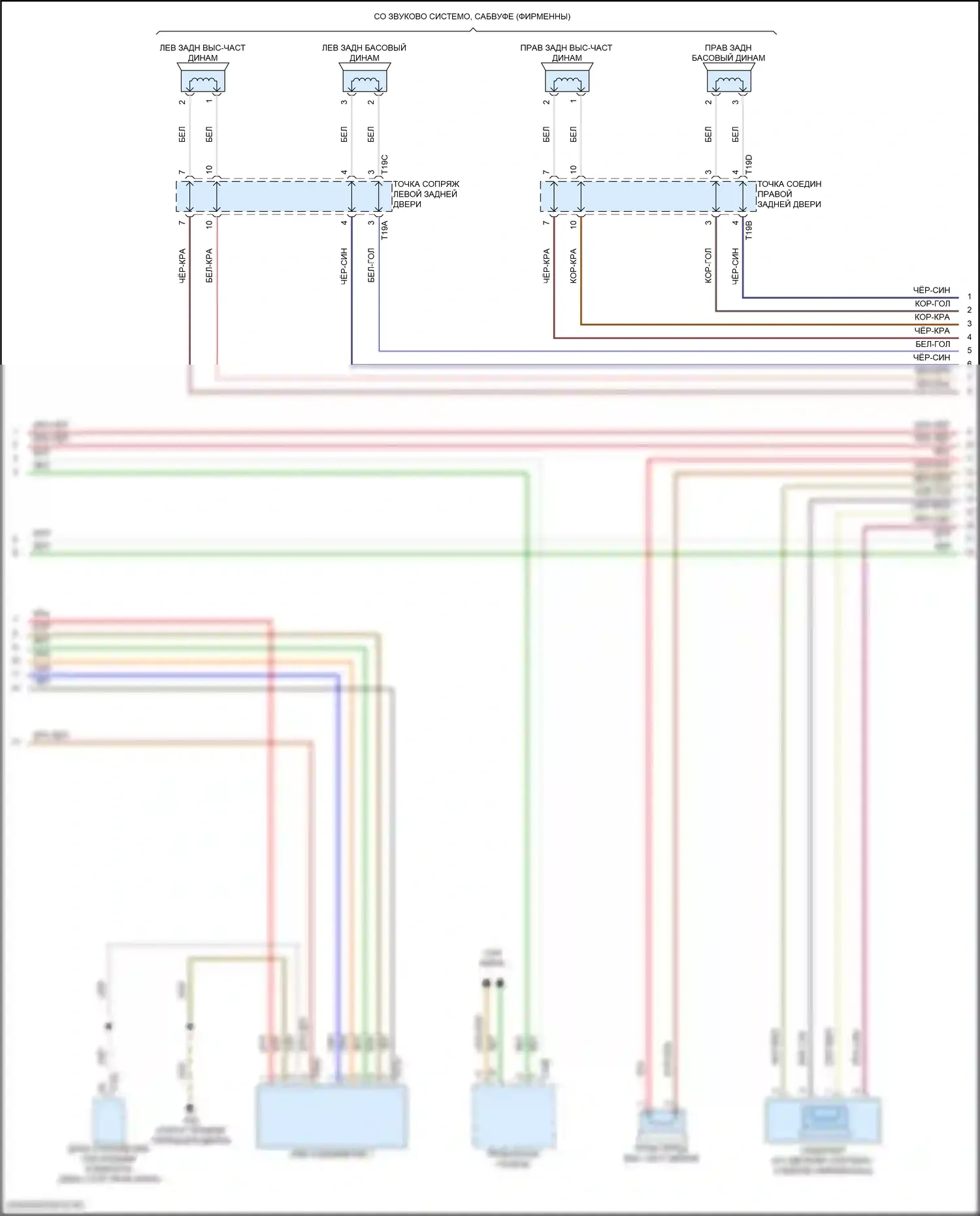 Taos Volkswagen I (2020-2024): Электросхема магнитолы, с усилителем (2 из 5) 