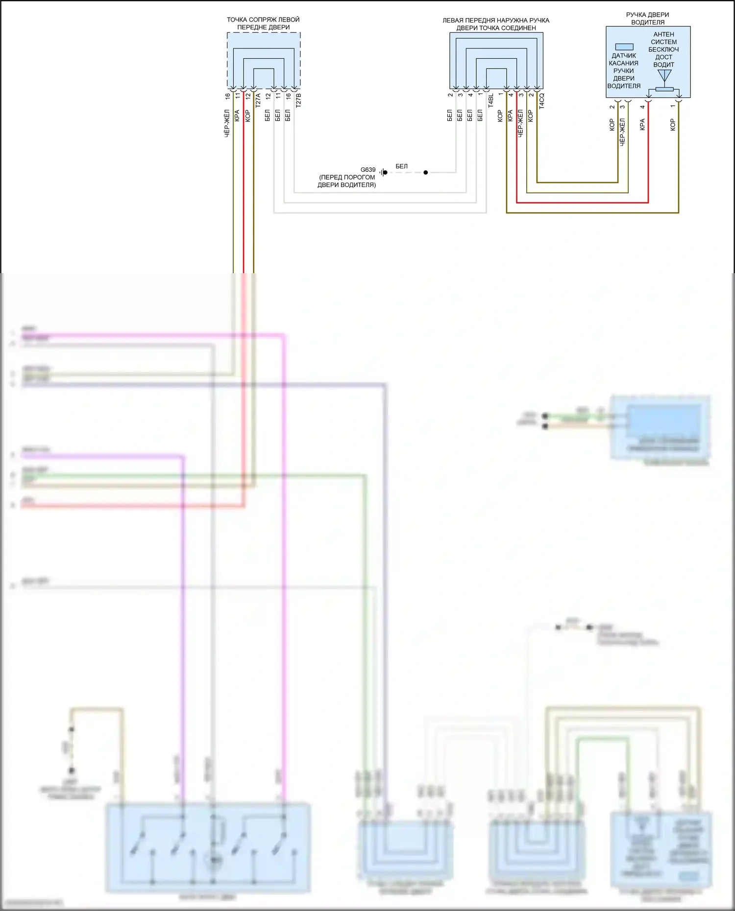 Taos Volkswagen I (2020-2024): Электросхема системы бесключевого доступа (2 из 2) 