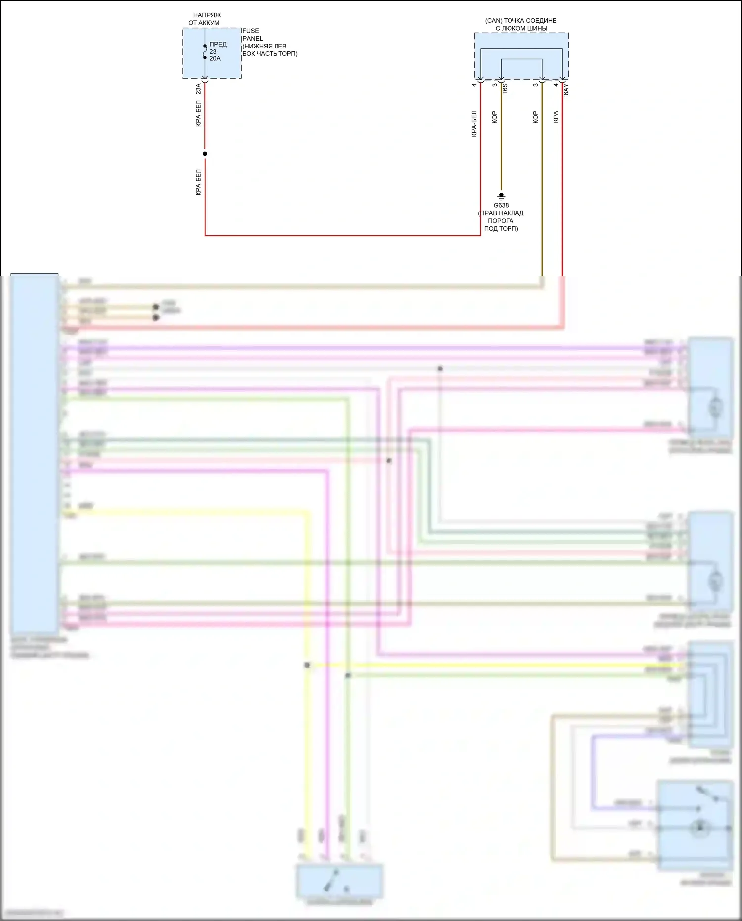 Taos Volkswagen I (2020-2024): Электросхема складной крыши/люка 