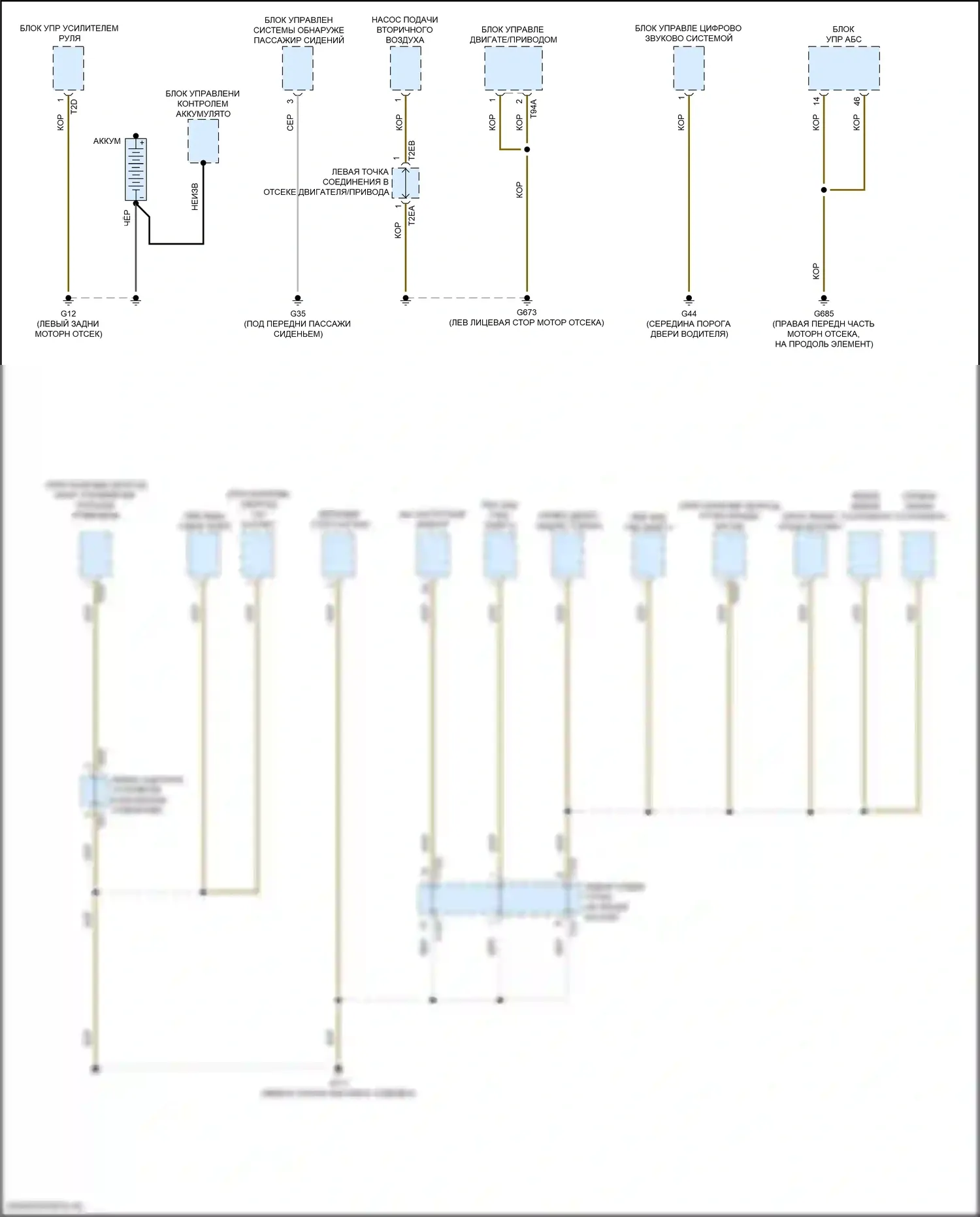 Taos Volkswagen I (2020-2024): Электросхема разводки массы (1 из 6) 