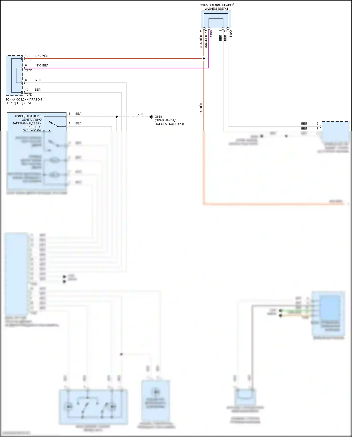 Taos Volkswagen I (2020-2024): Электросхема центрального замка (2 из 4) 
