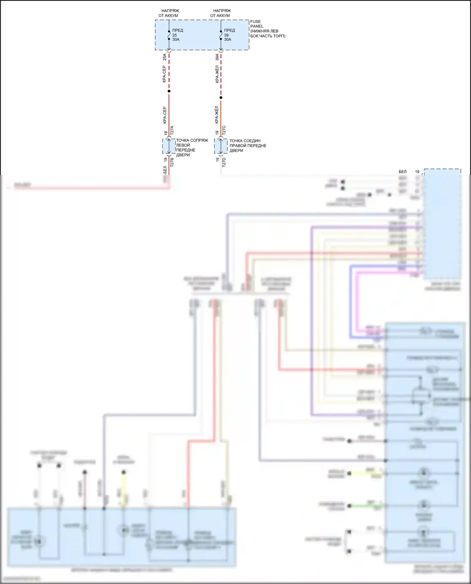Taos Volkswagen I (2020-2024): Управление зеркалами заднего вида электросхема (2 из 2) 