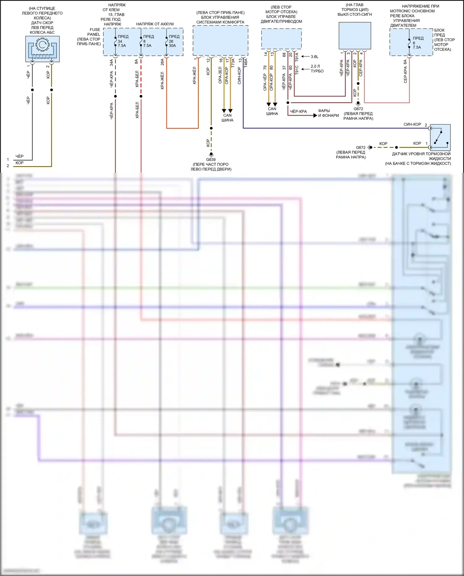 Teramont X Volkswagen I рестайлинг (2021-2024): Антиблокировочная система abs электросхема (2 из 2) 