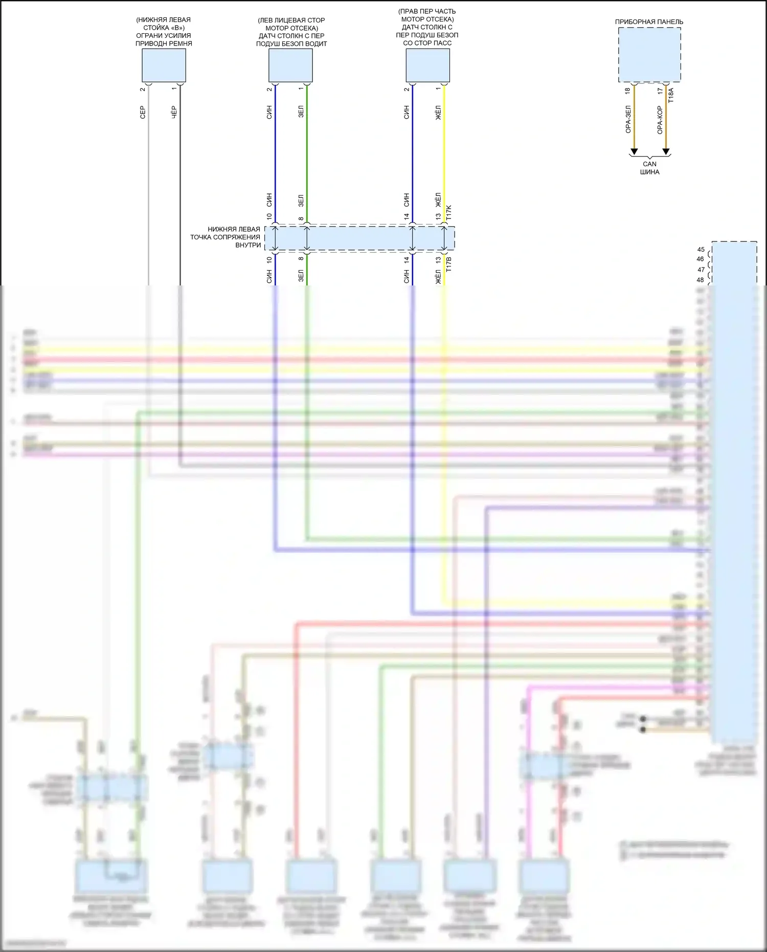 Teramont X Volkswagen I рестайлинг (2021-2024): Электросхема подушек безопасности (3 из 3) 