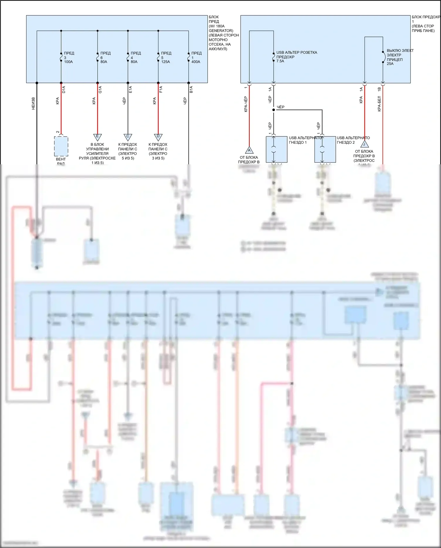 Teramont Volkswagen I рестайлинг (2021-2024): Электросхема блока предохранителей реле (1 из 5) 