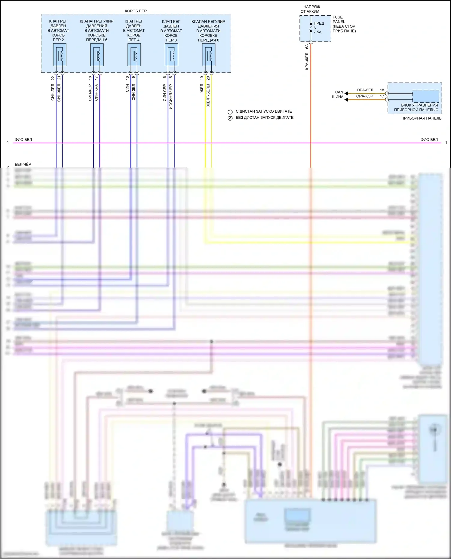 Teramont Volkswagen I рестайлинг (2021-2024): Электросхема автоматической коробки передач (2 из 3) 