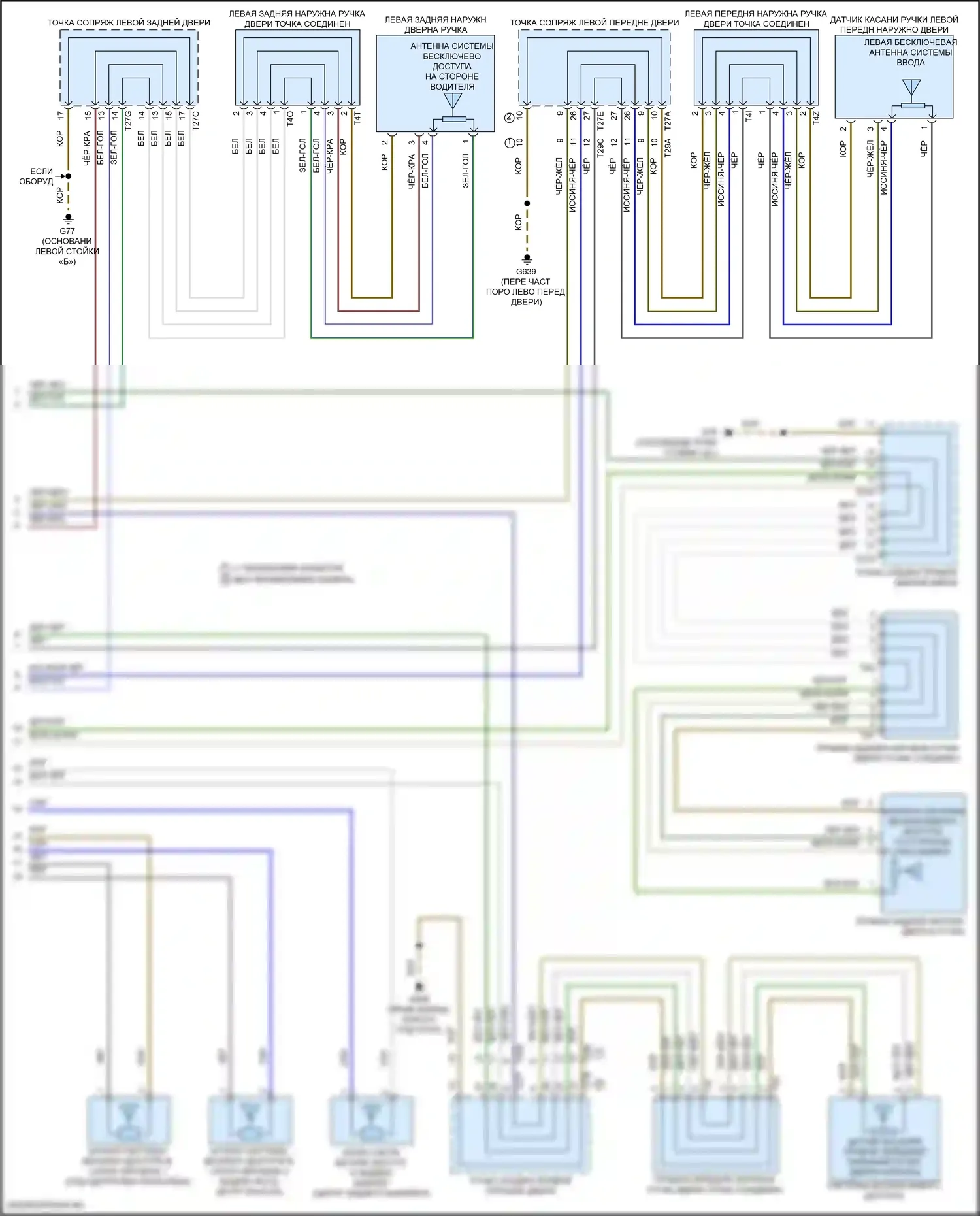 Teramont Volkswagen I рестайлинг (2021-2024): Электросхема системы бесключевого доступа (2 из 2) 