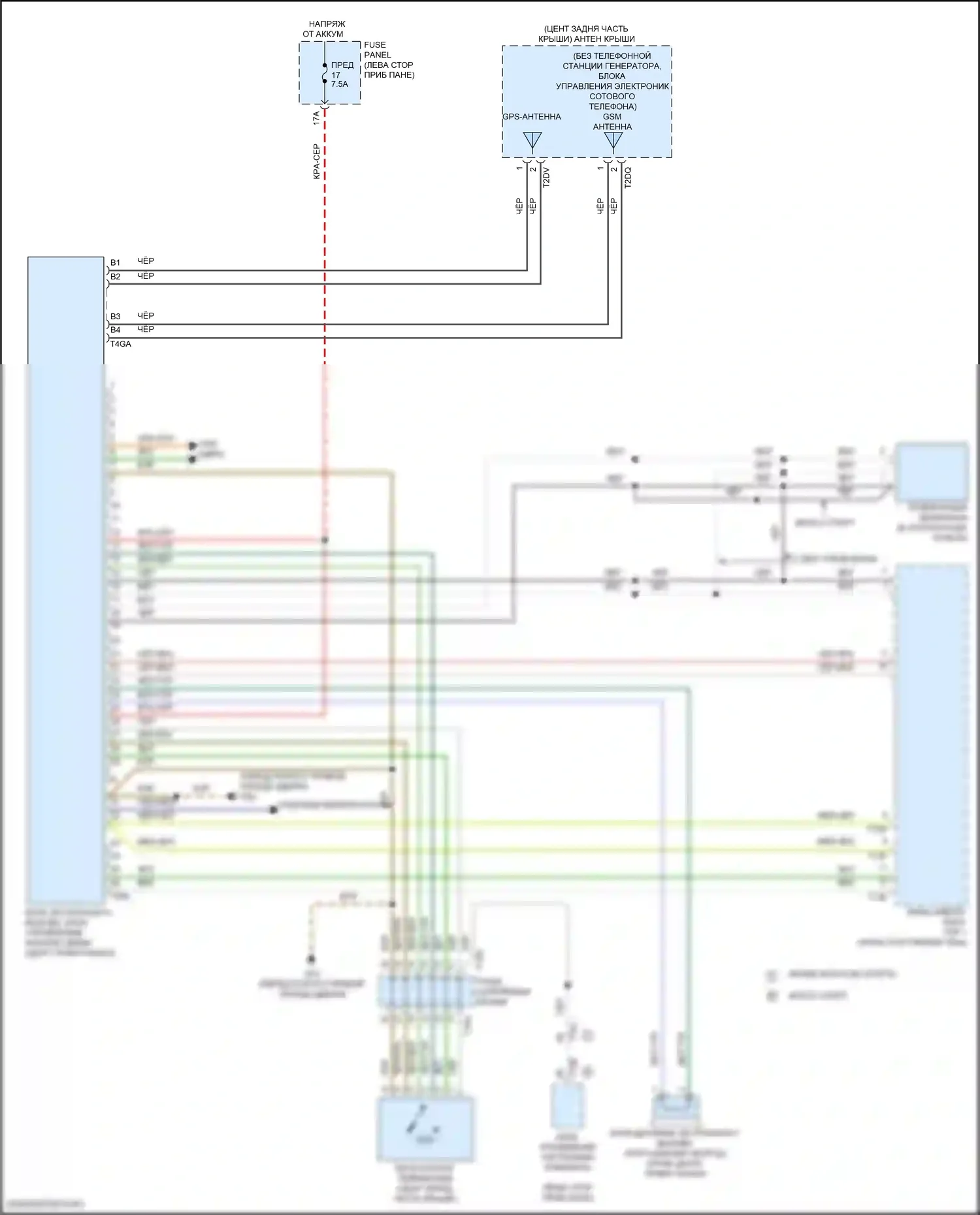 Teramont Volkswagen I рестайлинг (2021-2024): Электросхема экстренного вызова, без стандартной магнитолы 