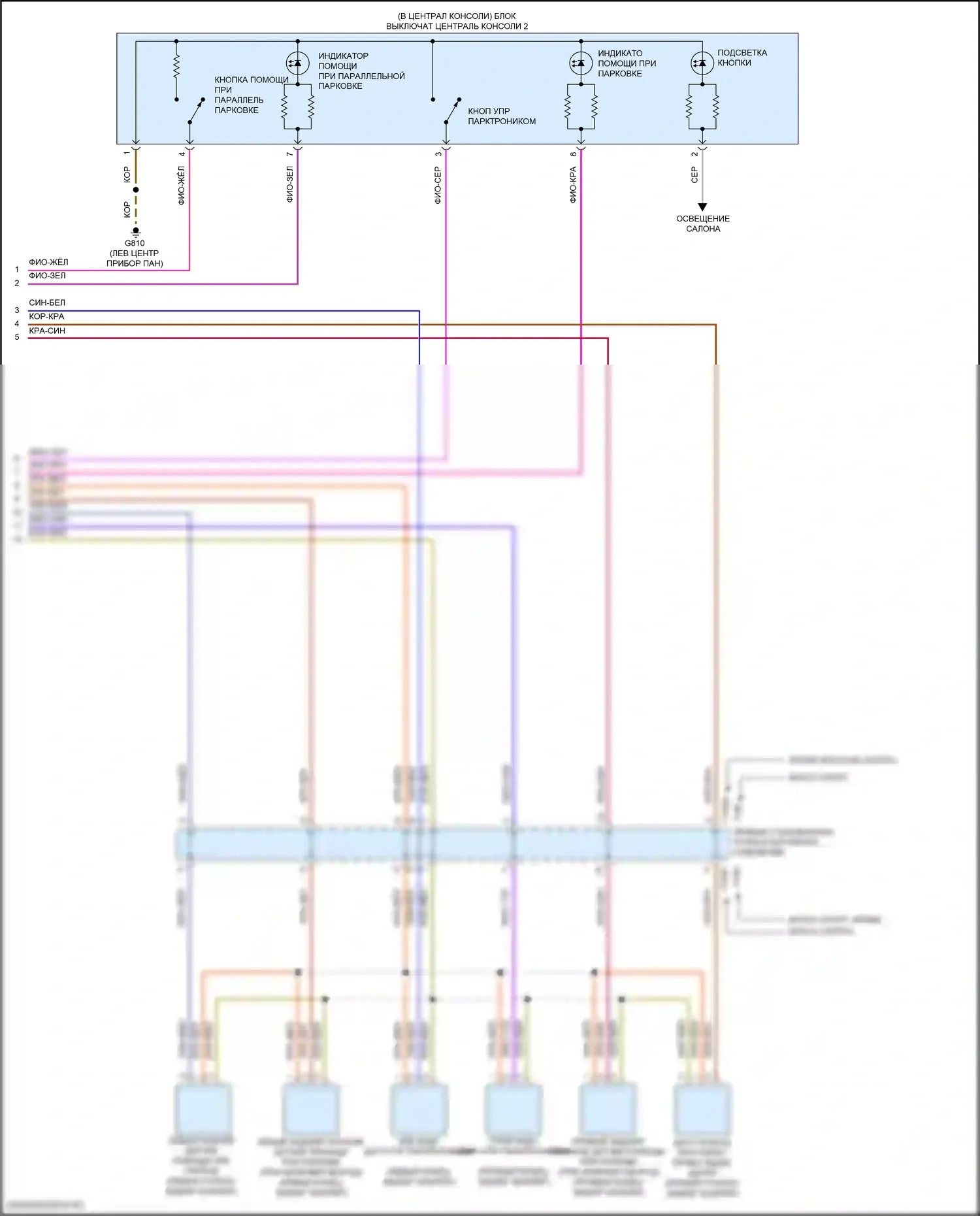 Teramont Volkswagen I рестайлинг (2021-2024): Электросхема парктроника (2 из 2) 