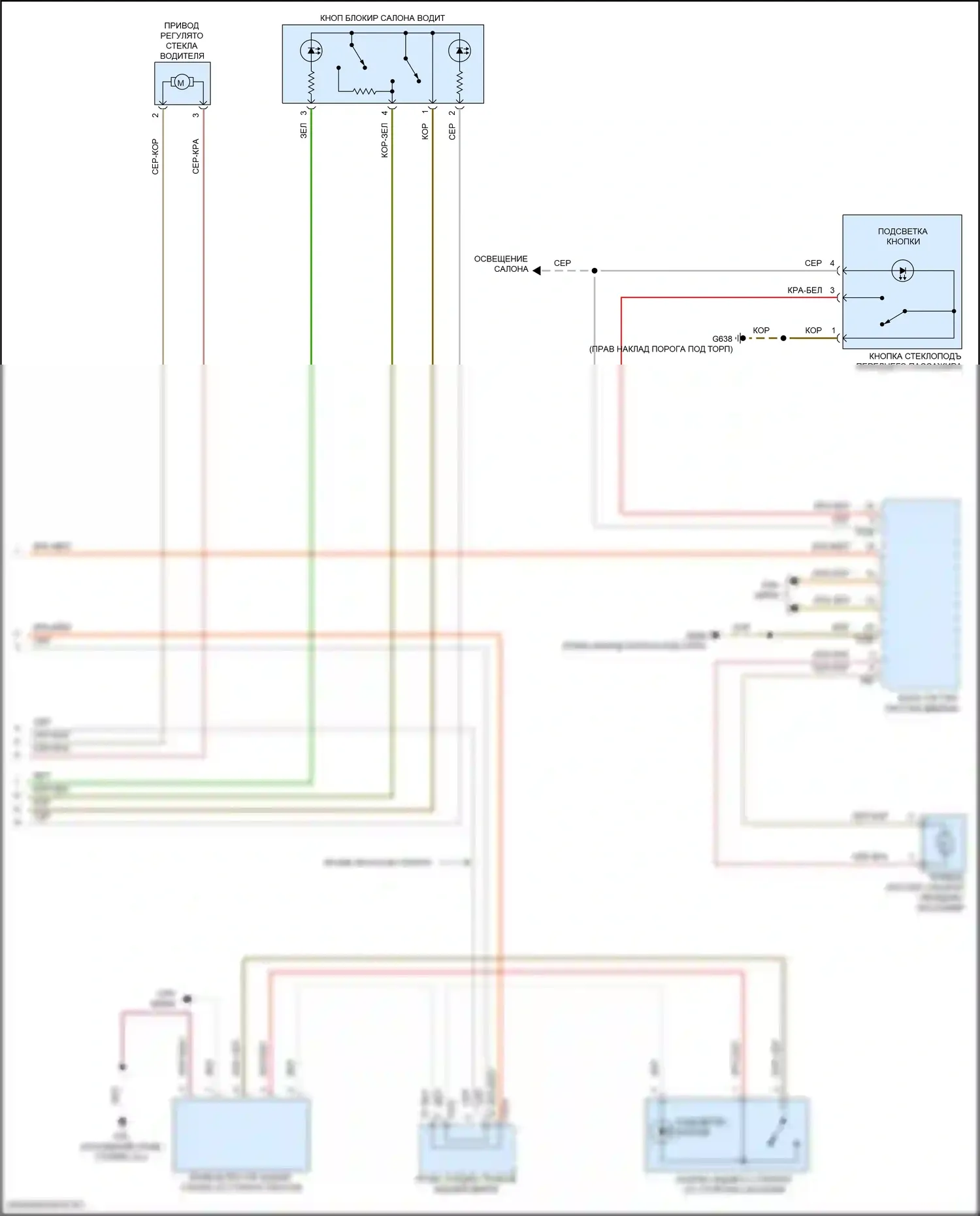 Teramont Volkswagen I рестайлинг (2021-2024): Электросхема стеклоподъемников (2 из 2) 