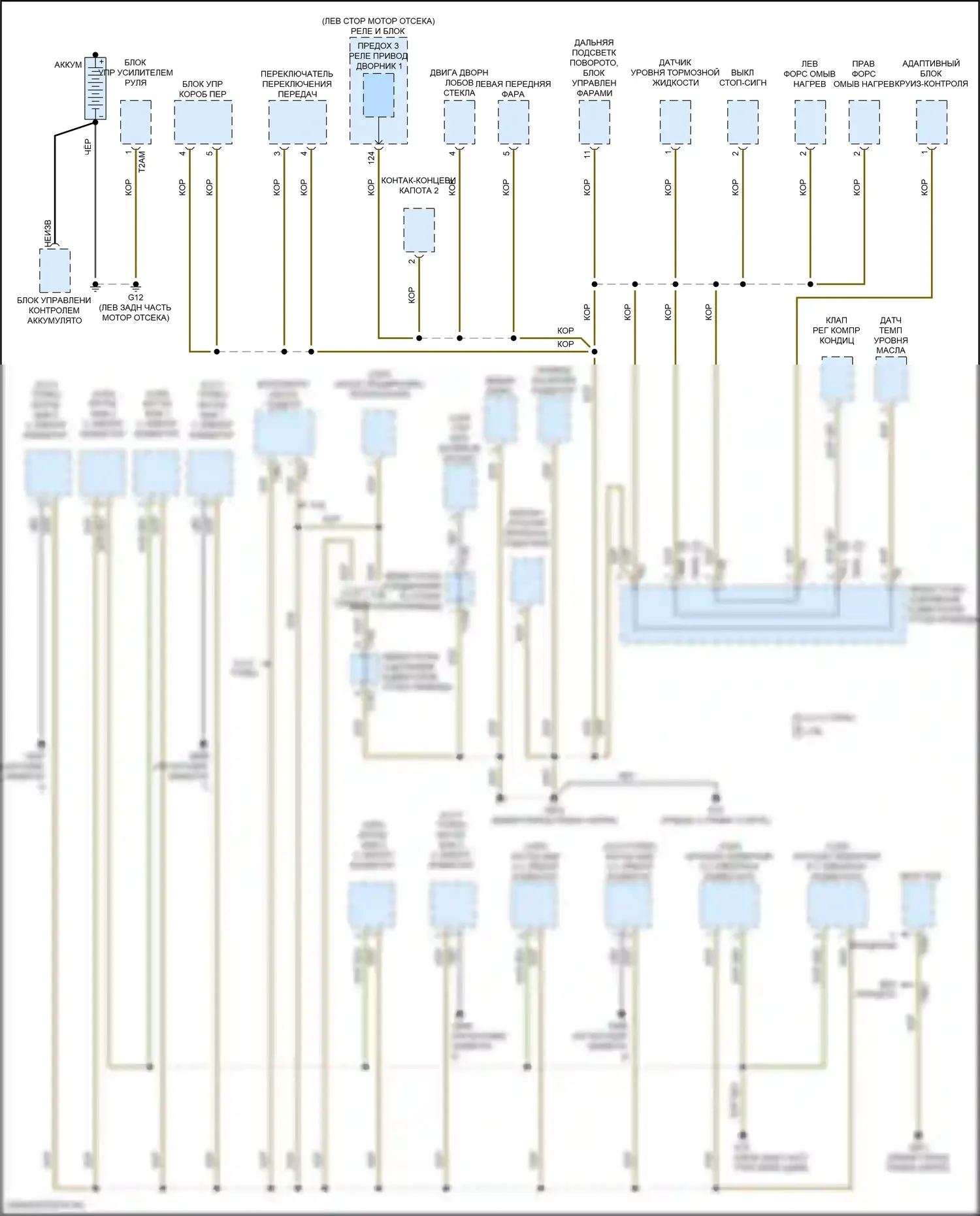 Teramont Volkswagen I рестайлинг (2021-2024): Электросхема точек подключения масс (1 из 5) 