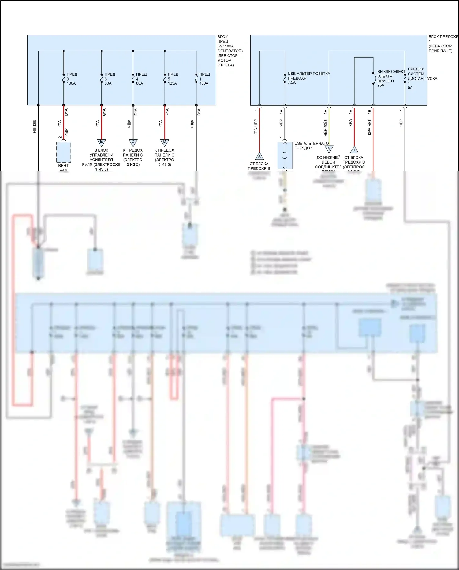 Teramont Volkswagen I (2017-2021): Электросхема блока предохранителей реле (1 из 5) 