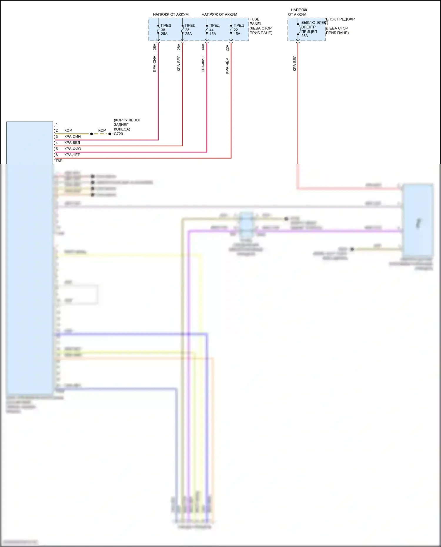 Teramont Volkswagen I (2017-2021): Электросхема буксировки прицепа 