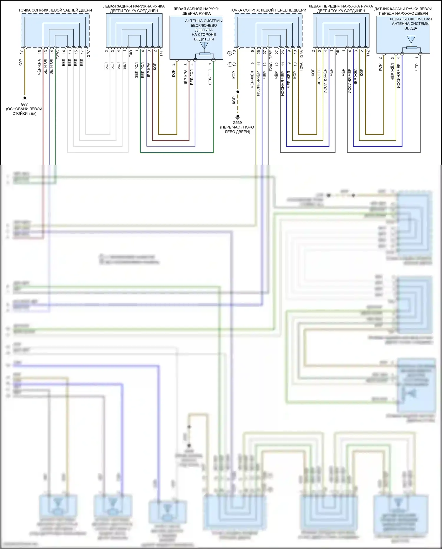 Teramont Volkswagen I (2017-2021): Электросхема системы бесключевого доступа (2 из 2) 