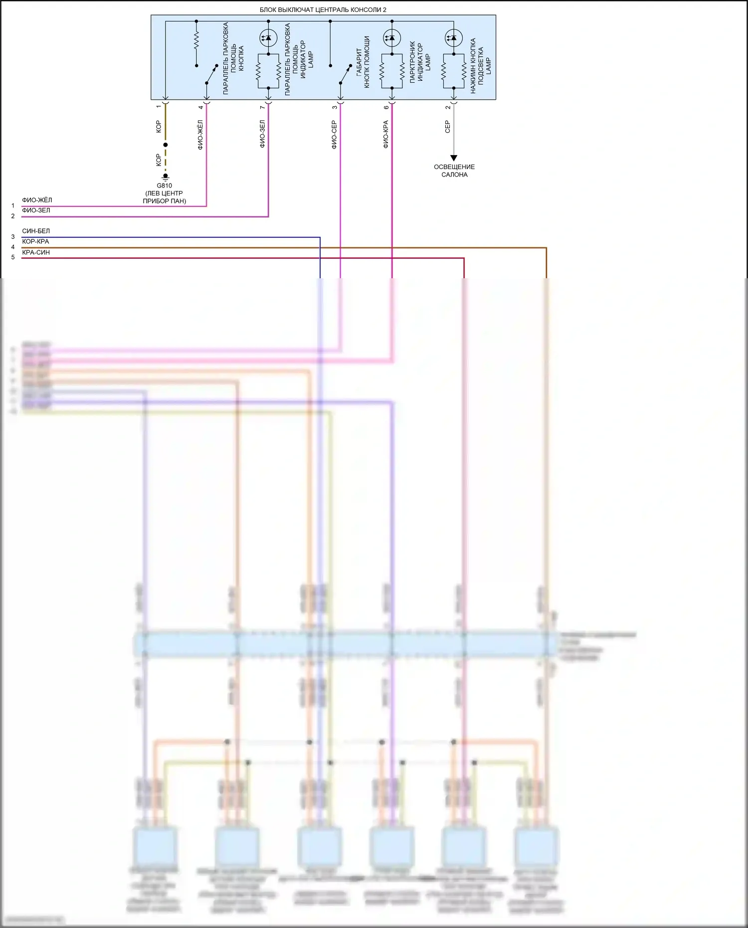 Teramont Volkswagen I (2017-2021): Электросхема парктроника (2 из 2) 