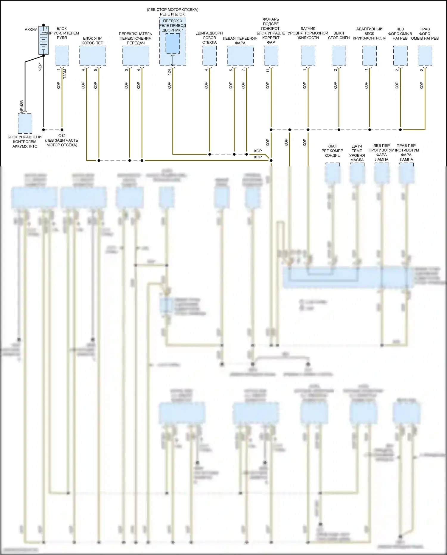 Teramont Volkswagen I (2017-2021): Электросхема точек подключения масс (1 из 5) 