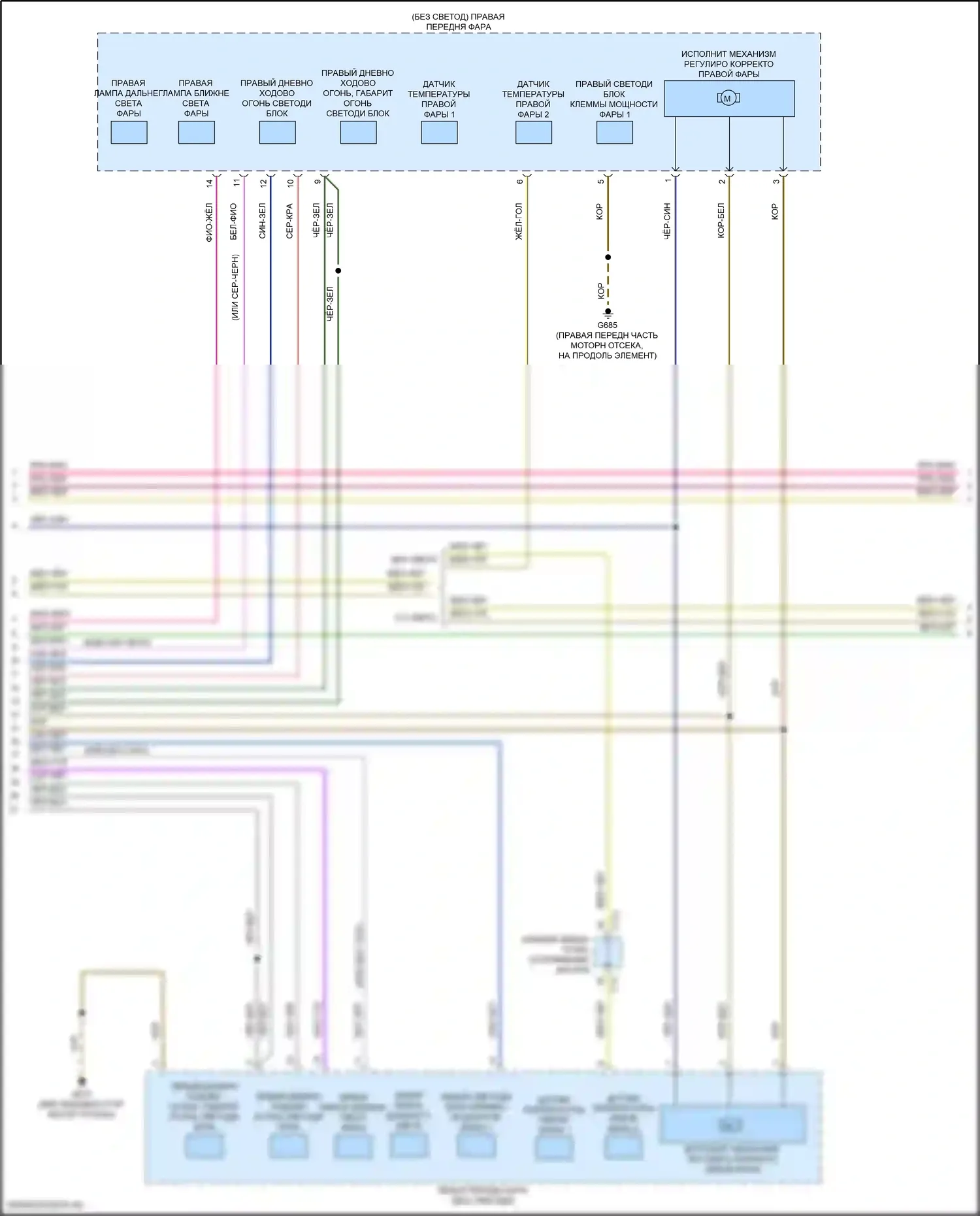 Tiguan L Volkswagen II рестайлинг (2020-2024): Электросхема фар (2 из 3) 