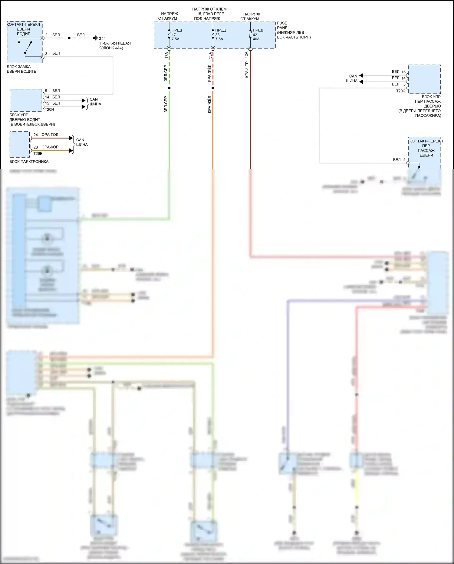 Tiguan L Volkswagen II рестайлинг (2020-2024): Электросхема утора 