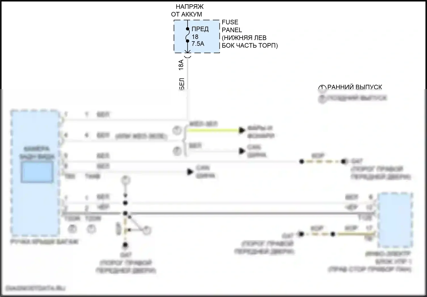 Tiguan L Volkswagen II рестайлинг (2020-2024): Электросхема камеры заднего вида 
