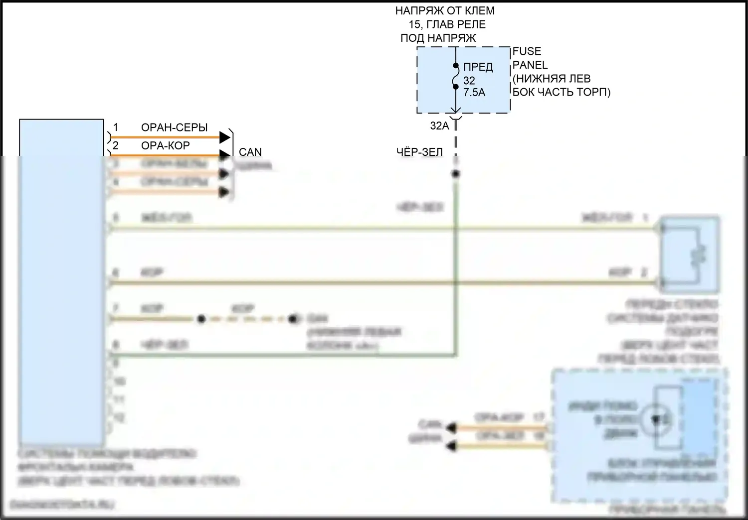 Tiguan L Volkswagen II рестайлинг (2020-2024): Электросхема сигнализации о выезде с полосы движения 