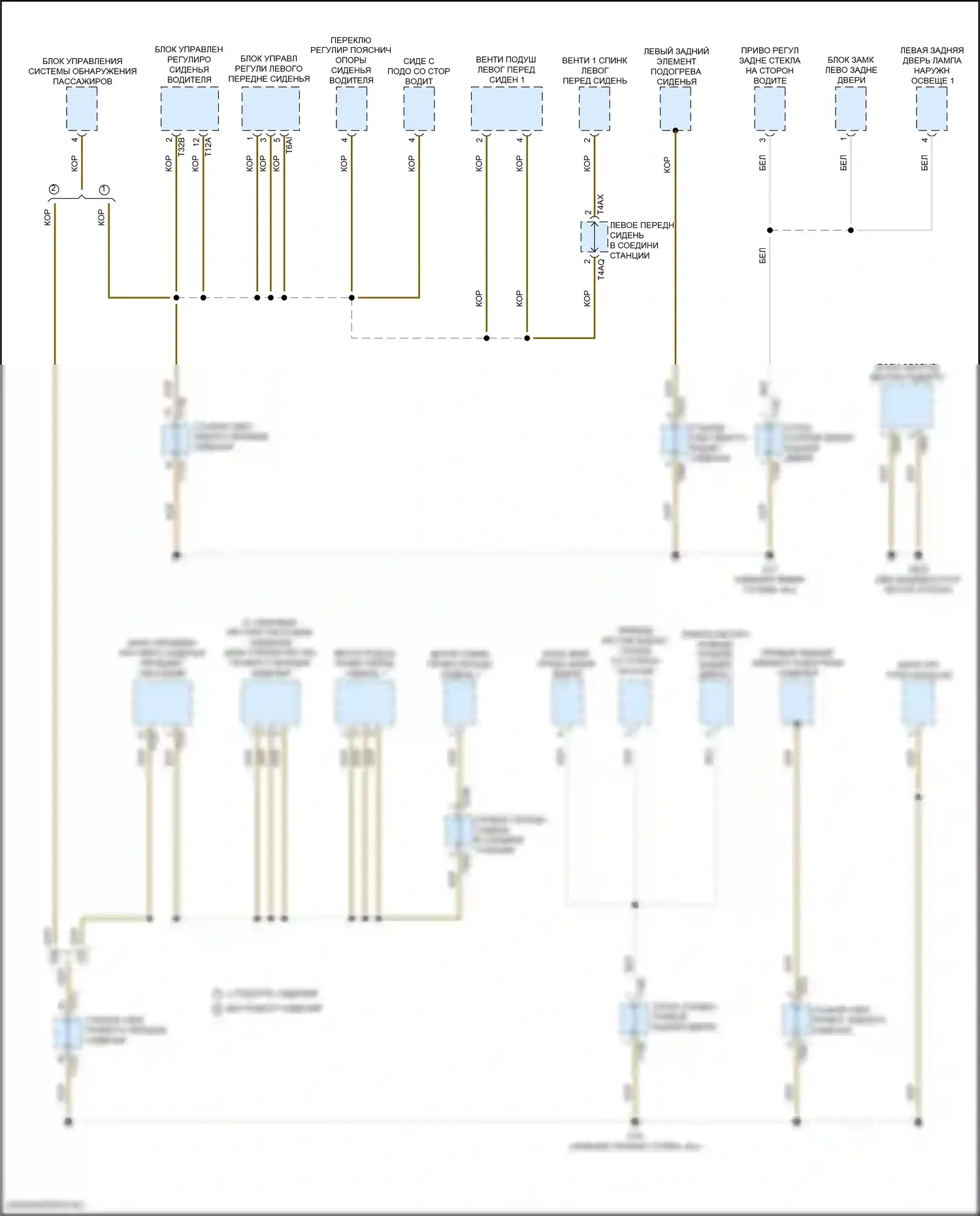 Tiguan L Volkswagen II рестайлинг (2020-2024): Электросхема точек подключения масс (4 из 5) 
