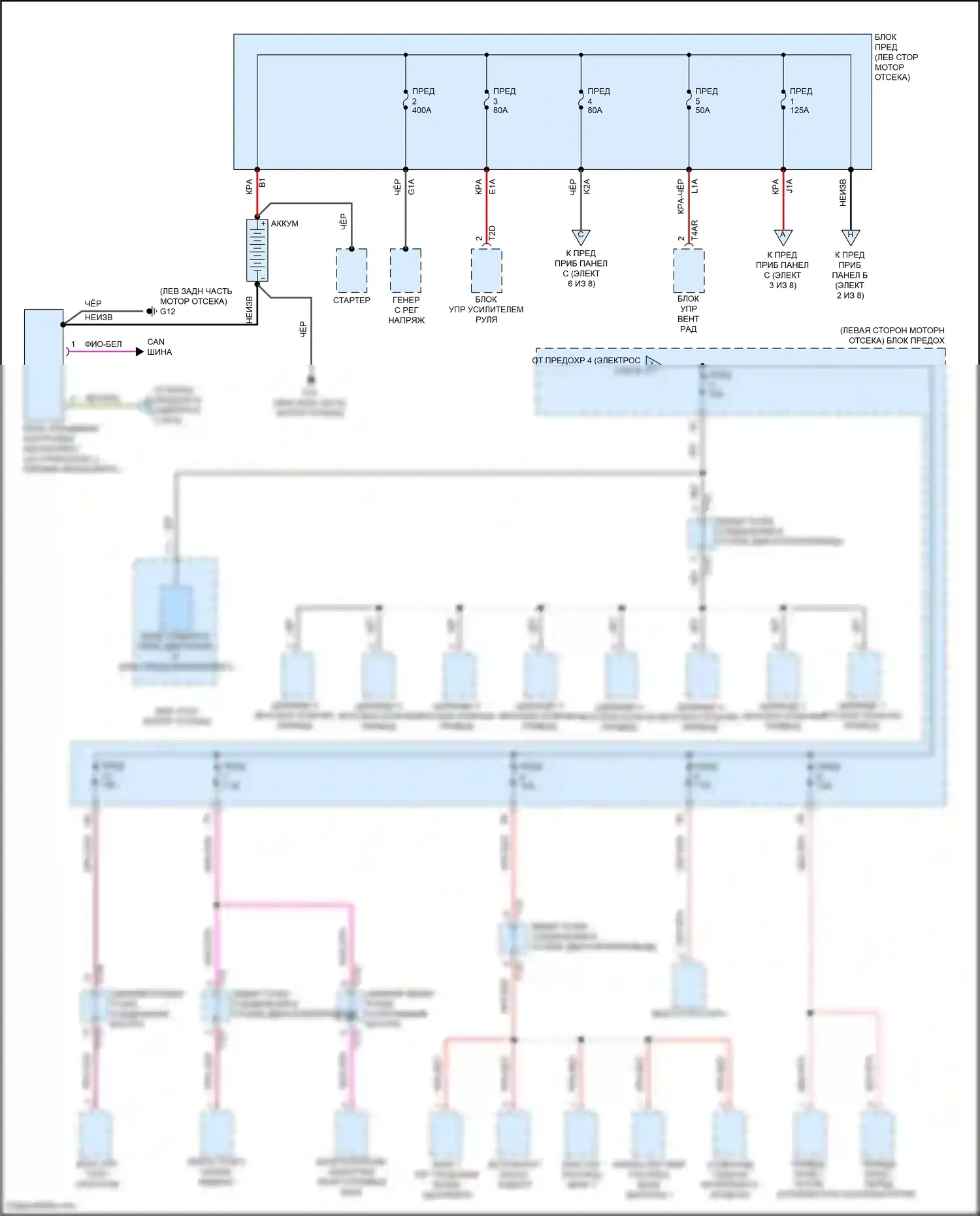 Tiguan R Volkswagen II рестайлинг (2020-2024): Электросхема блока предохранителей реле (1 из 8) 