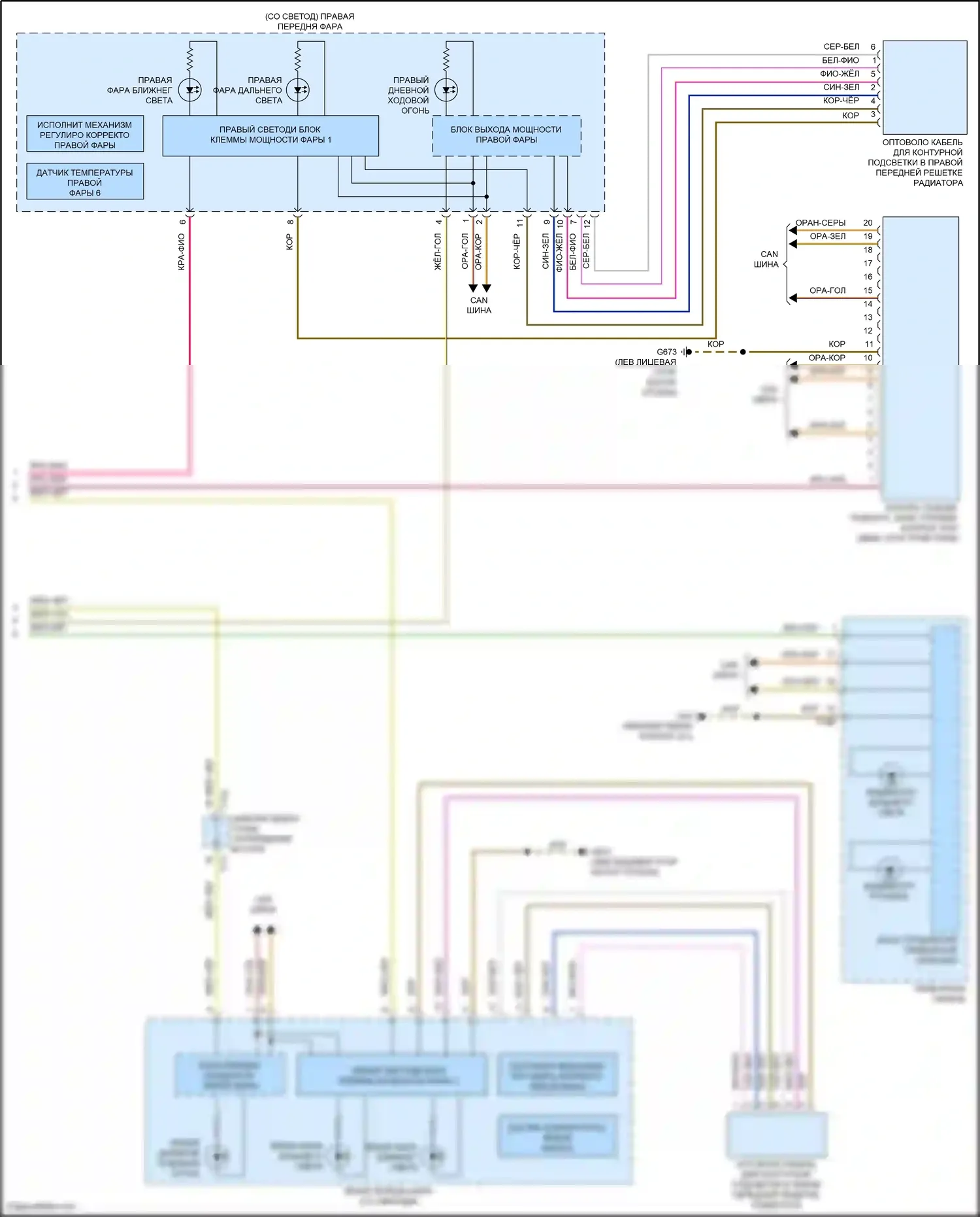 Tiguan R Volkswagen II рестайлинг (2020-2024): Электросхема фар (3 из 3) 